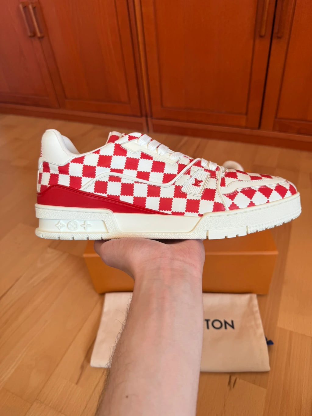 Louis Vuitton X Nigo LV Trainer Red White Damier