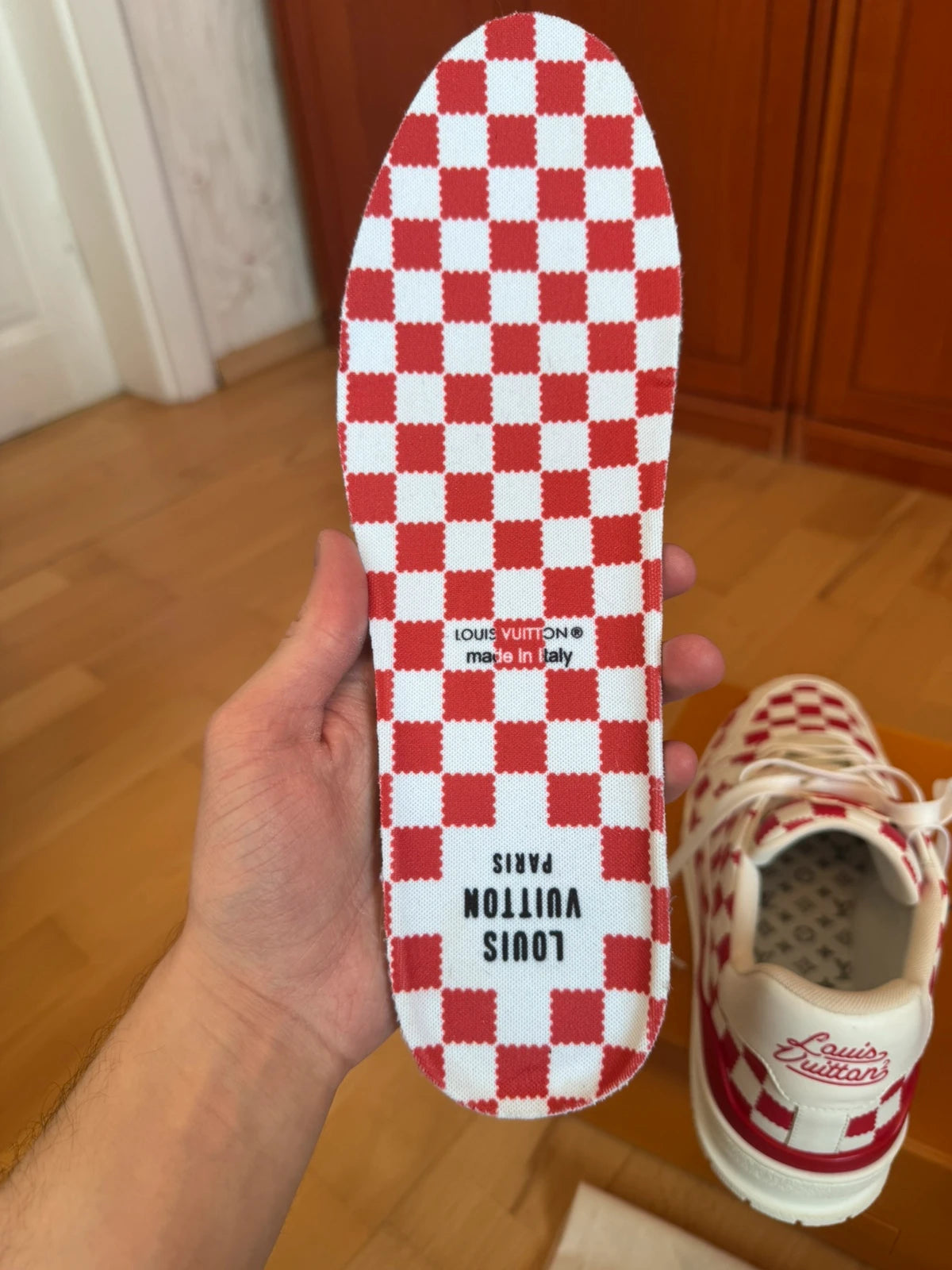 Louis Vuitton X Nigo LV Trainer Red White Damier