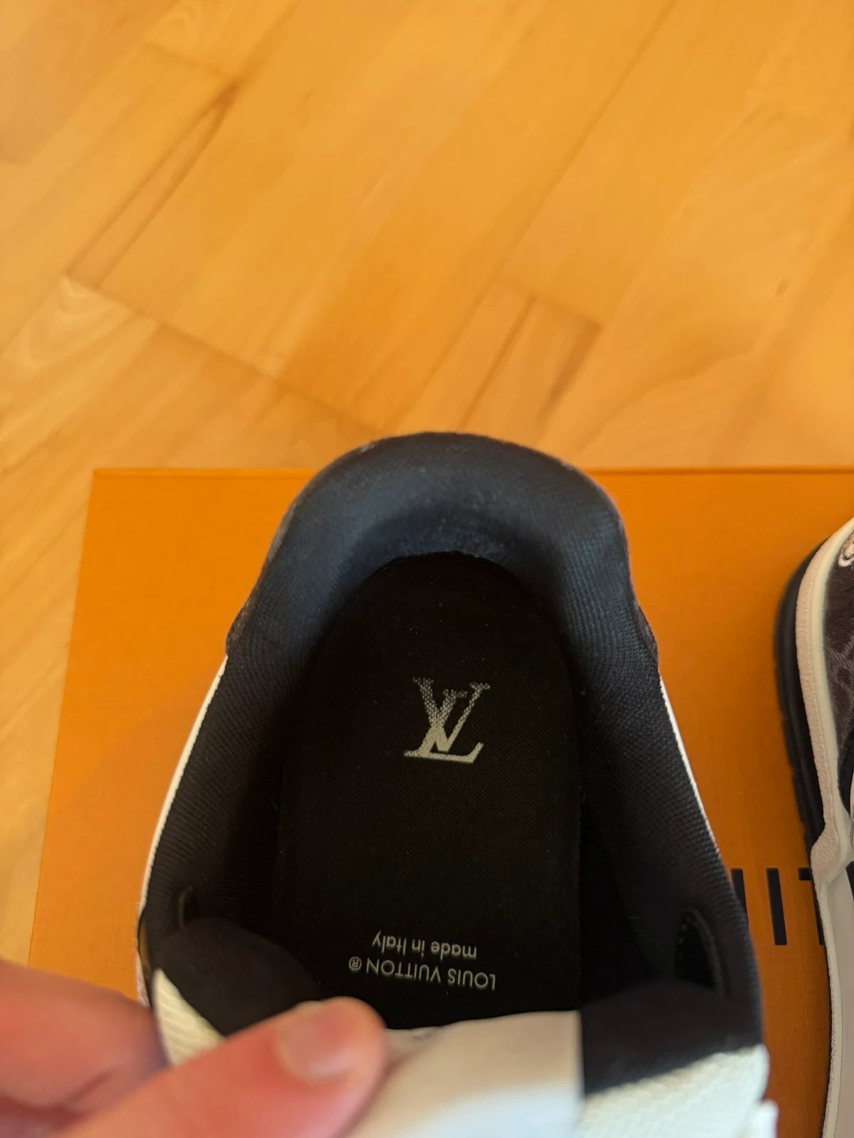Louis Vuitton LV Trainer Black Denim Velcro Strap