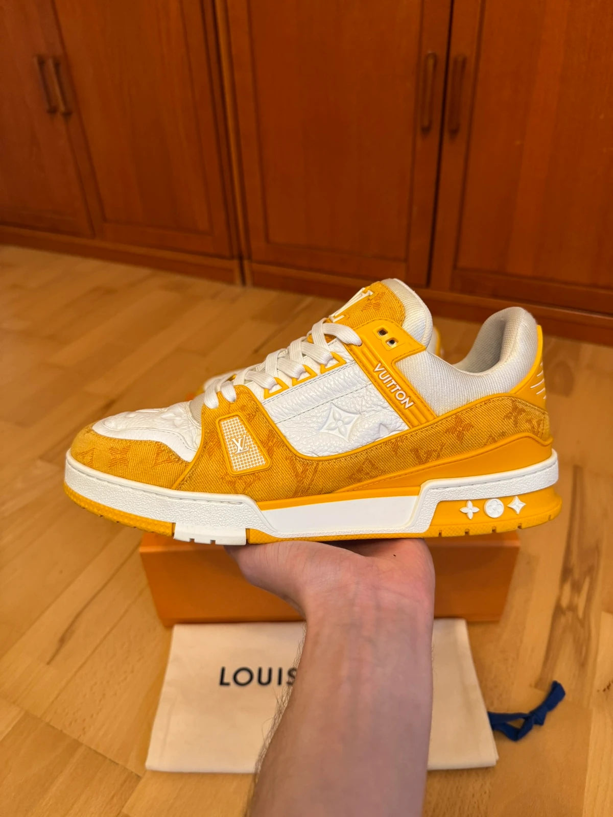 Louis Vuitton LV Trainer Orange Denim