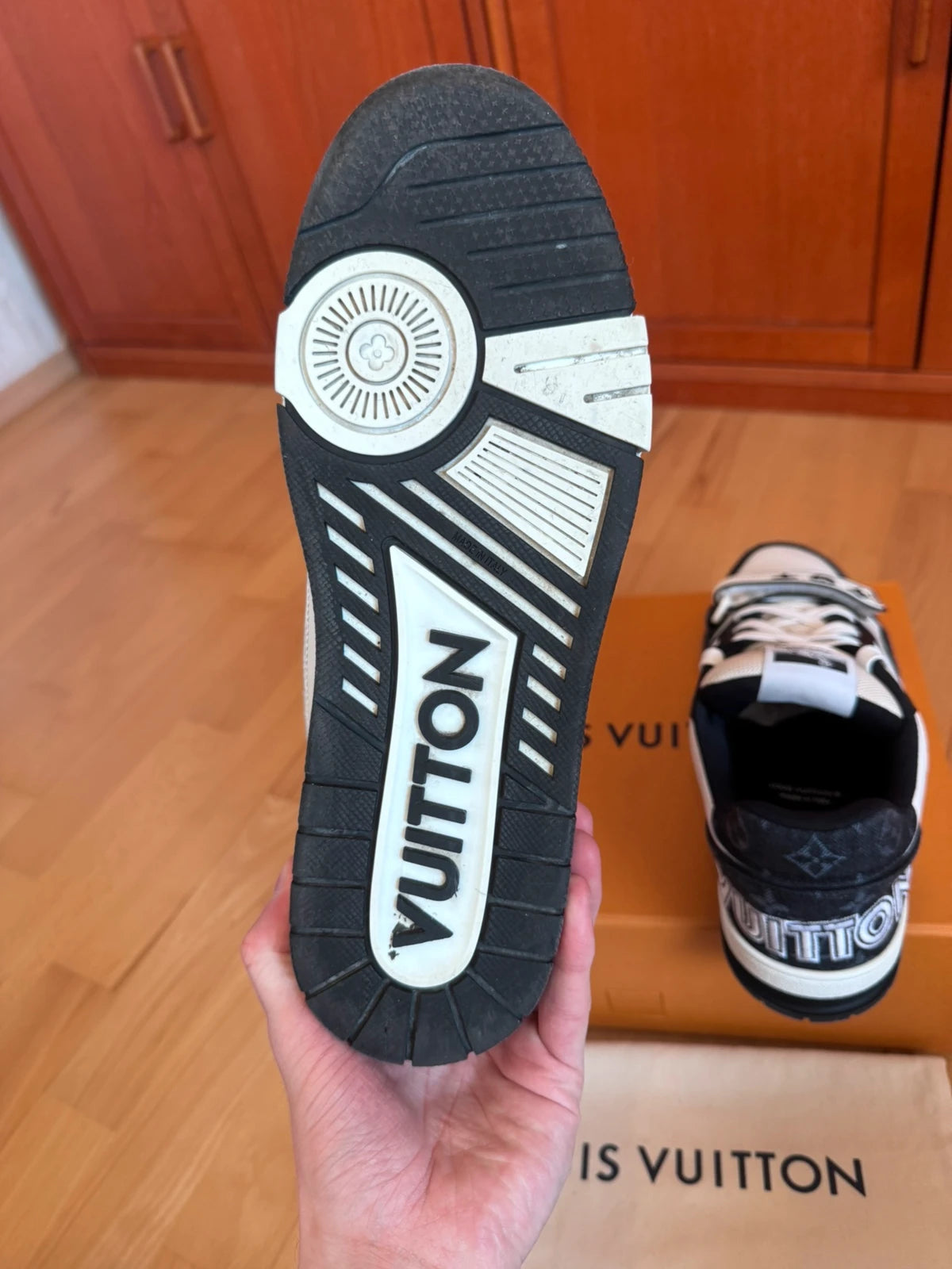 Louis Vuitton LV Trainer Black Denim Velcro Strap