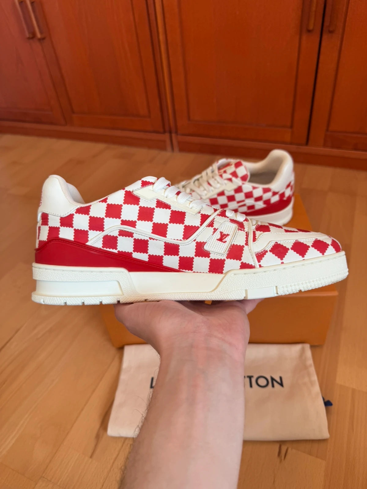 Louis Vuitton X Nigo LV Trainer Red White Damier