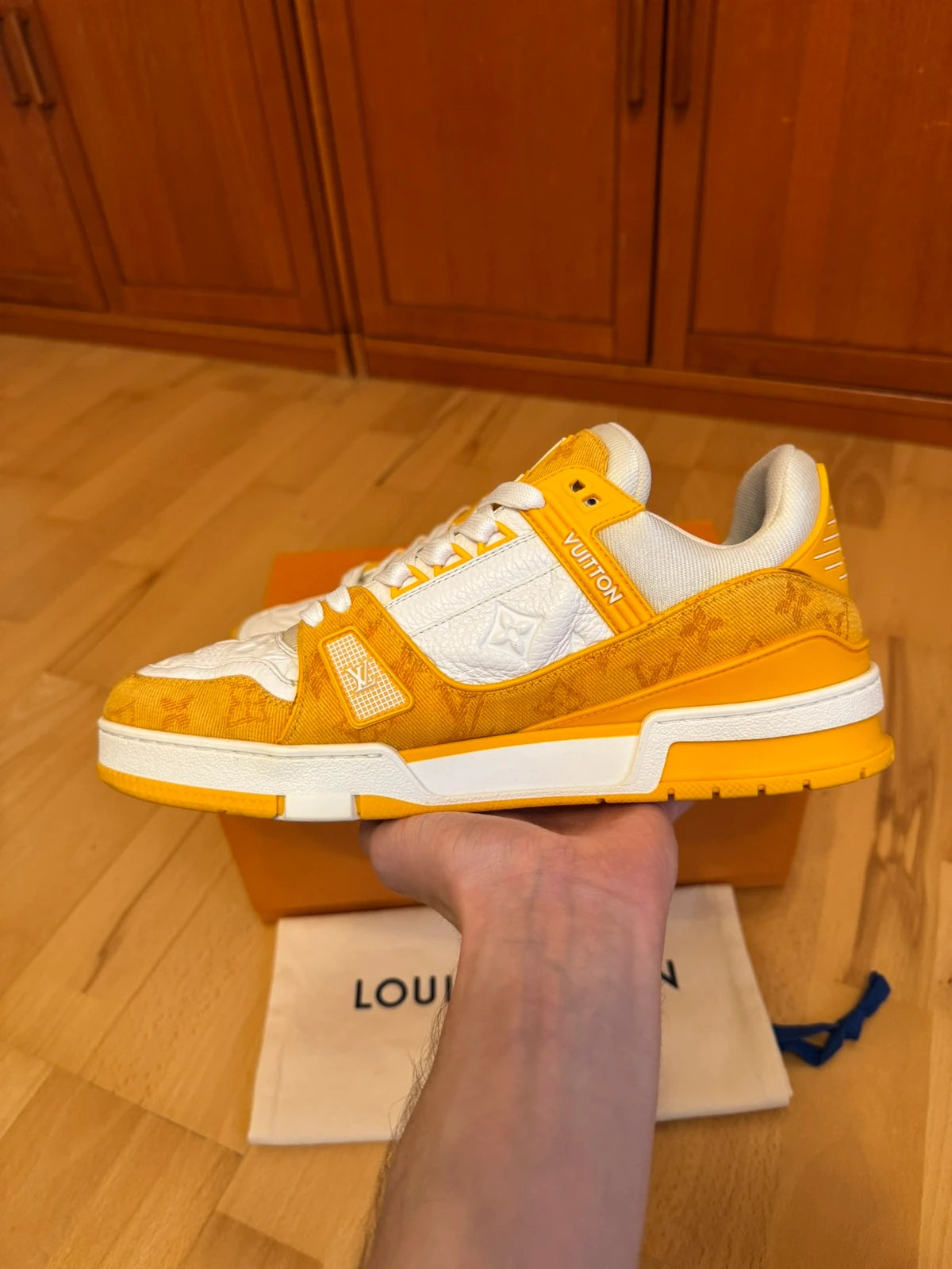 Louis Vuitton LV Trainer Orange Denim