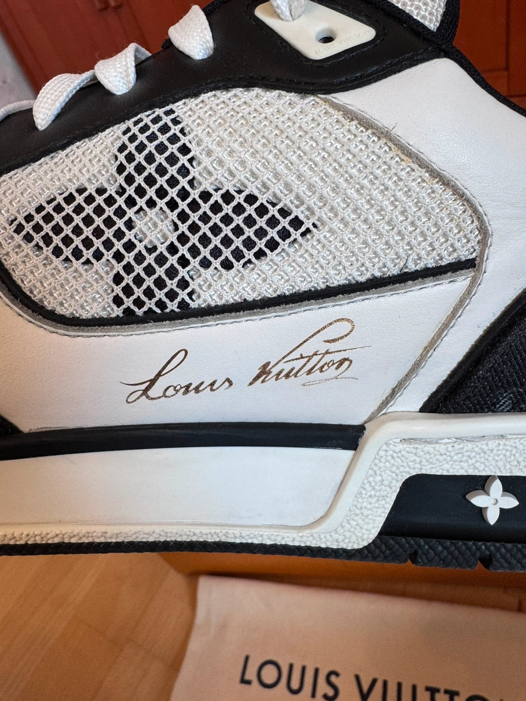 Louis Vuitton LV Trainer Black Denim Velcro Strap