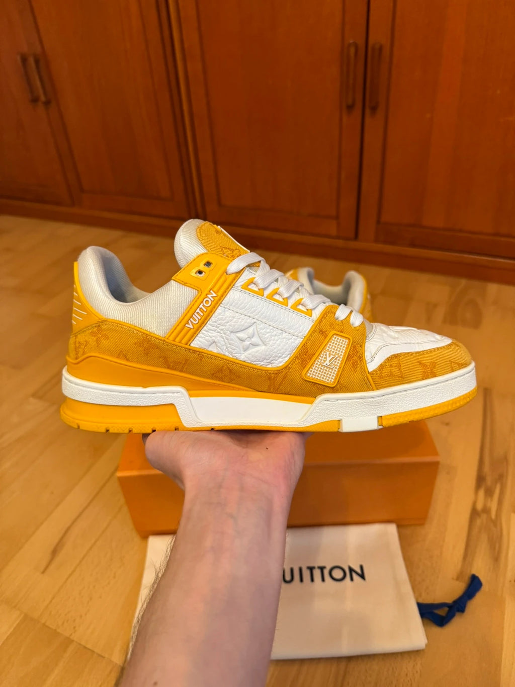 Louis Vuitton LV Trainer Orange Denim