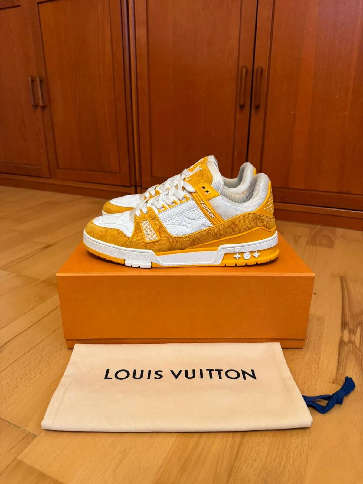 Louis Vuitton LV Trainer Orange Denim