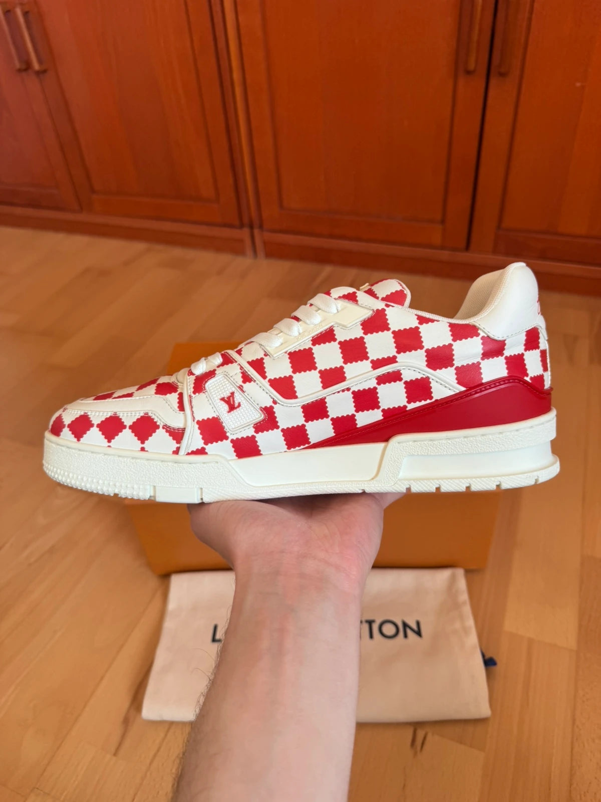 Louis Vuitton X Nigo LV Trainer Red White Damier