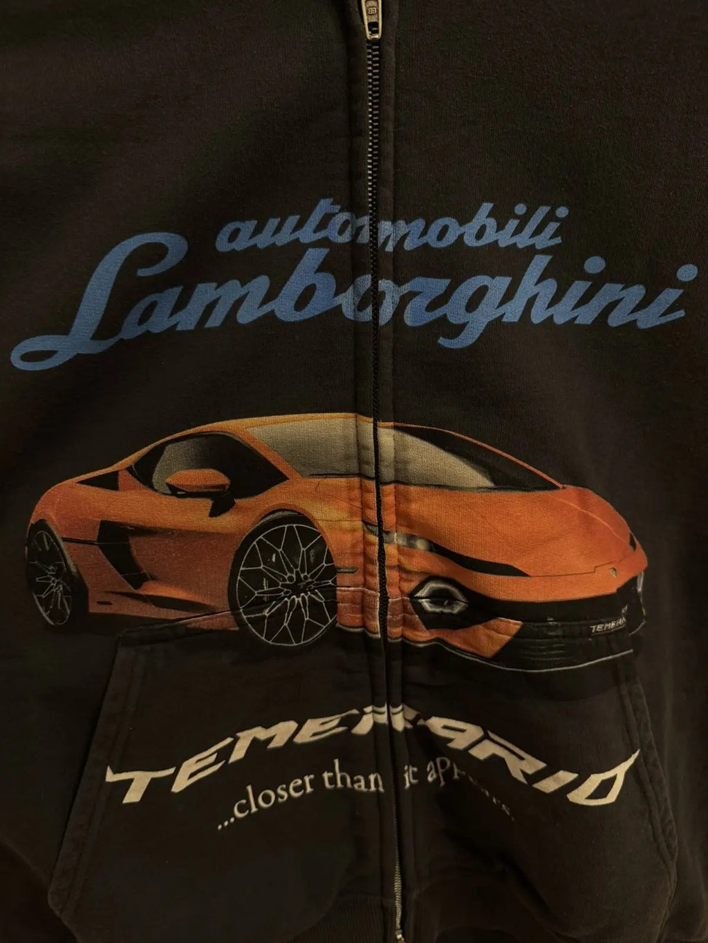 Balenciaga X Lamborghini Zip-Up Hoodie Faded Black