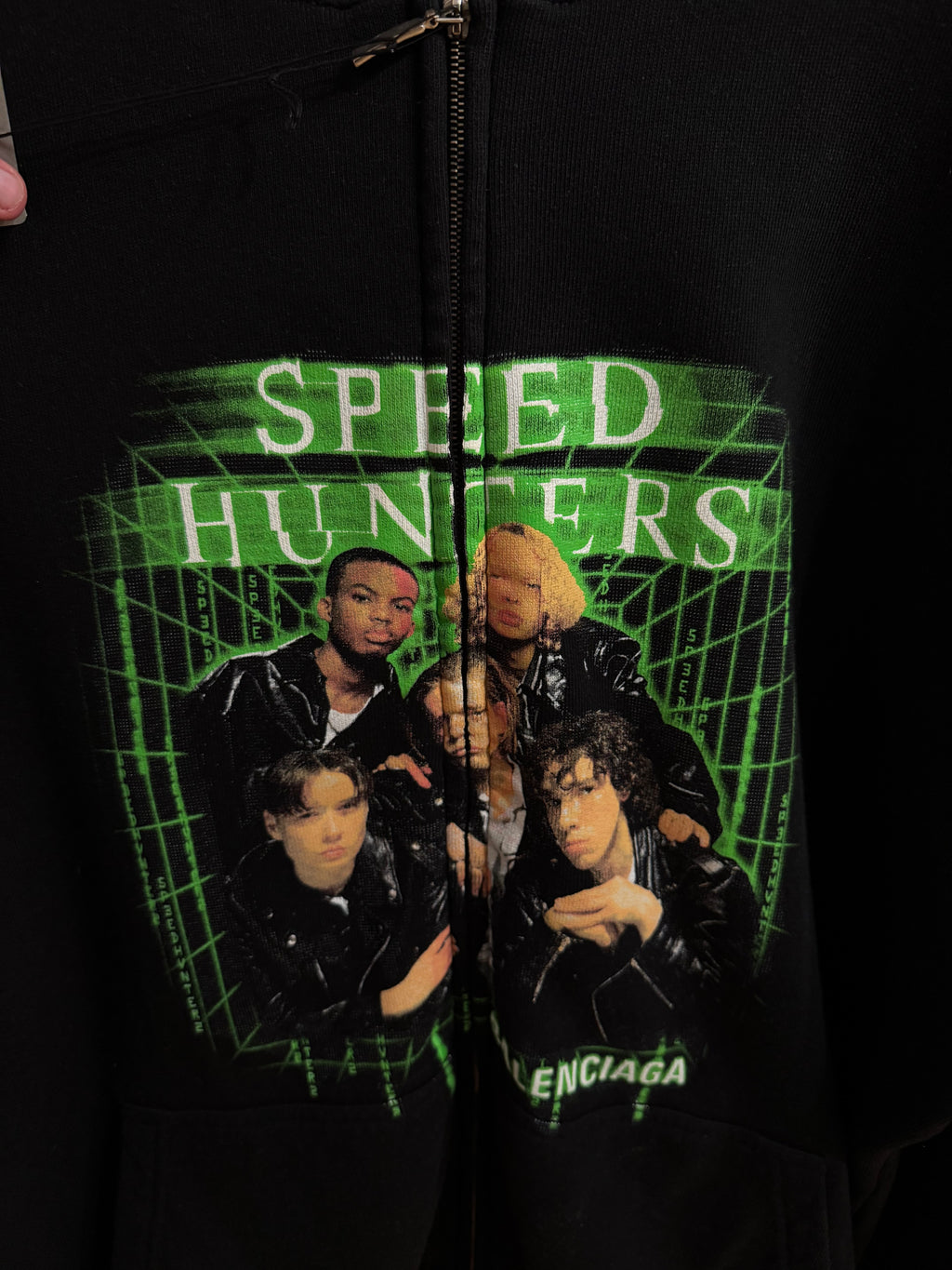 Balenciaga Speedhunters Zip-Up Hoodie Black Green