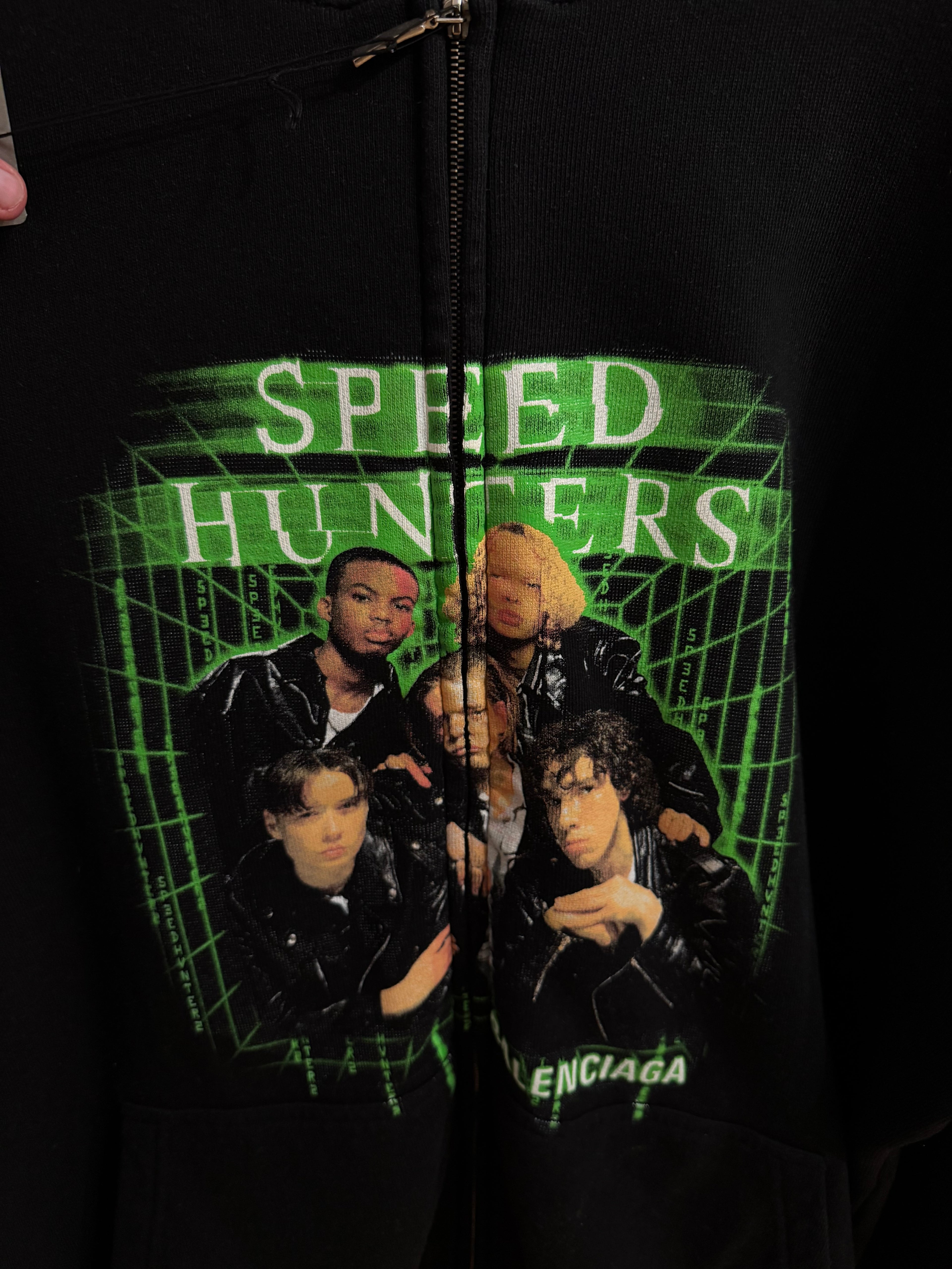 Balenciaga Speedhunters Zip-Up Hoodie Black Green