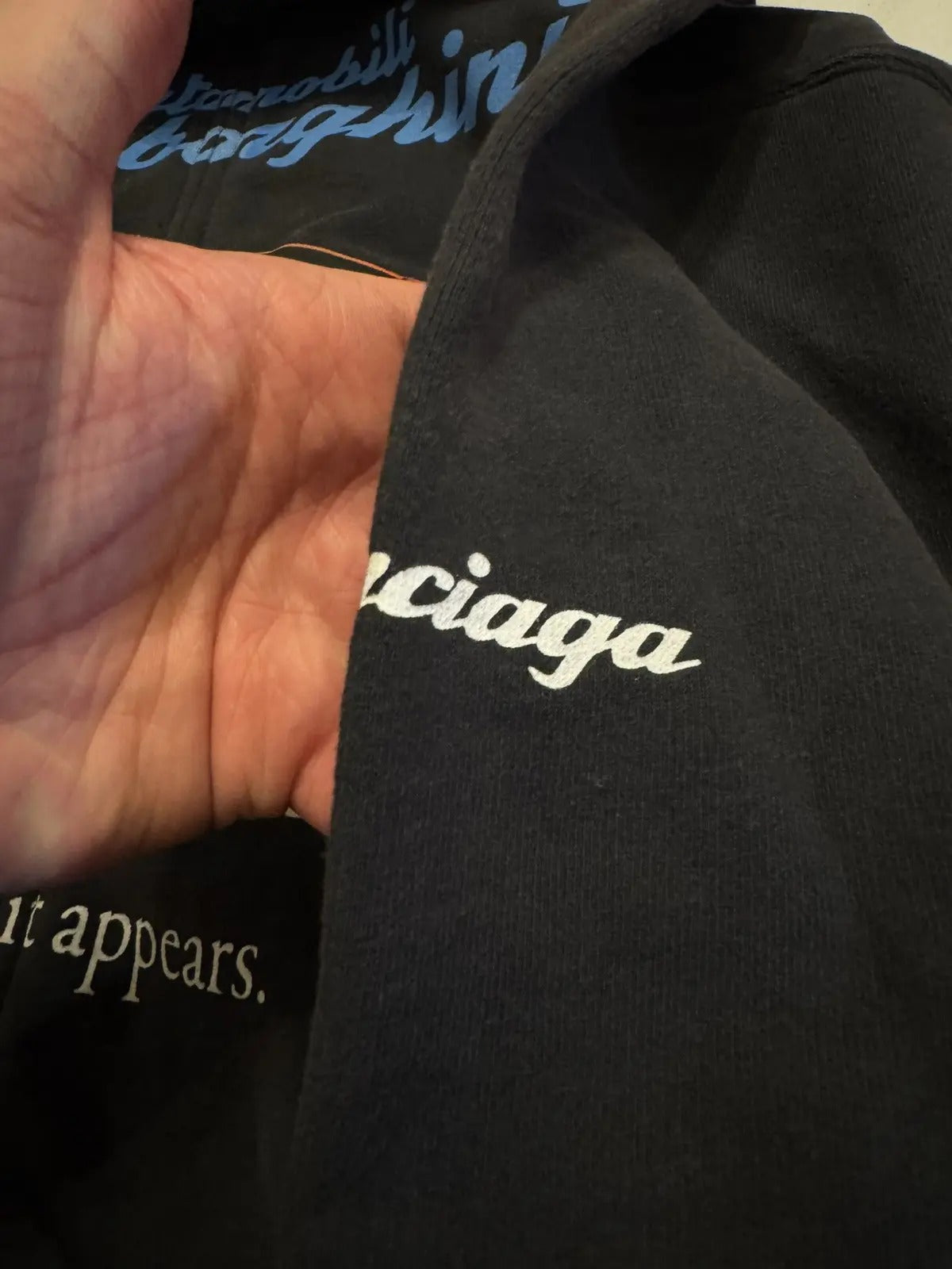 Balenciaga X Lamborghini Zip-Up Hoodie Faded Black