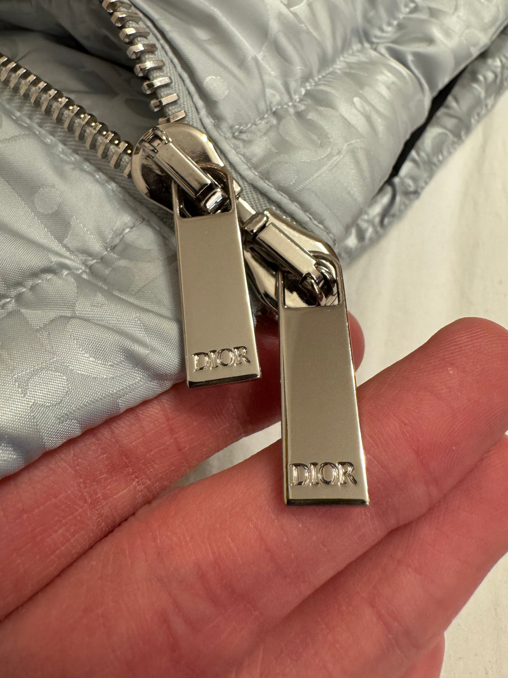 Dior Oblique Puffer Jacket Silver