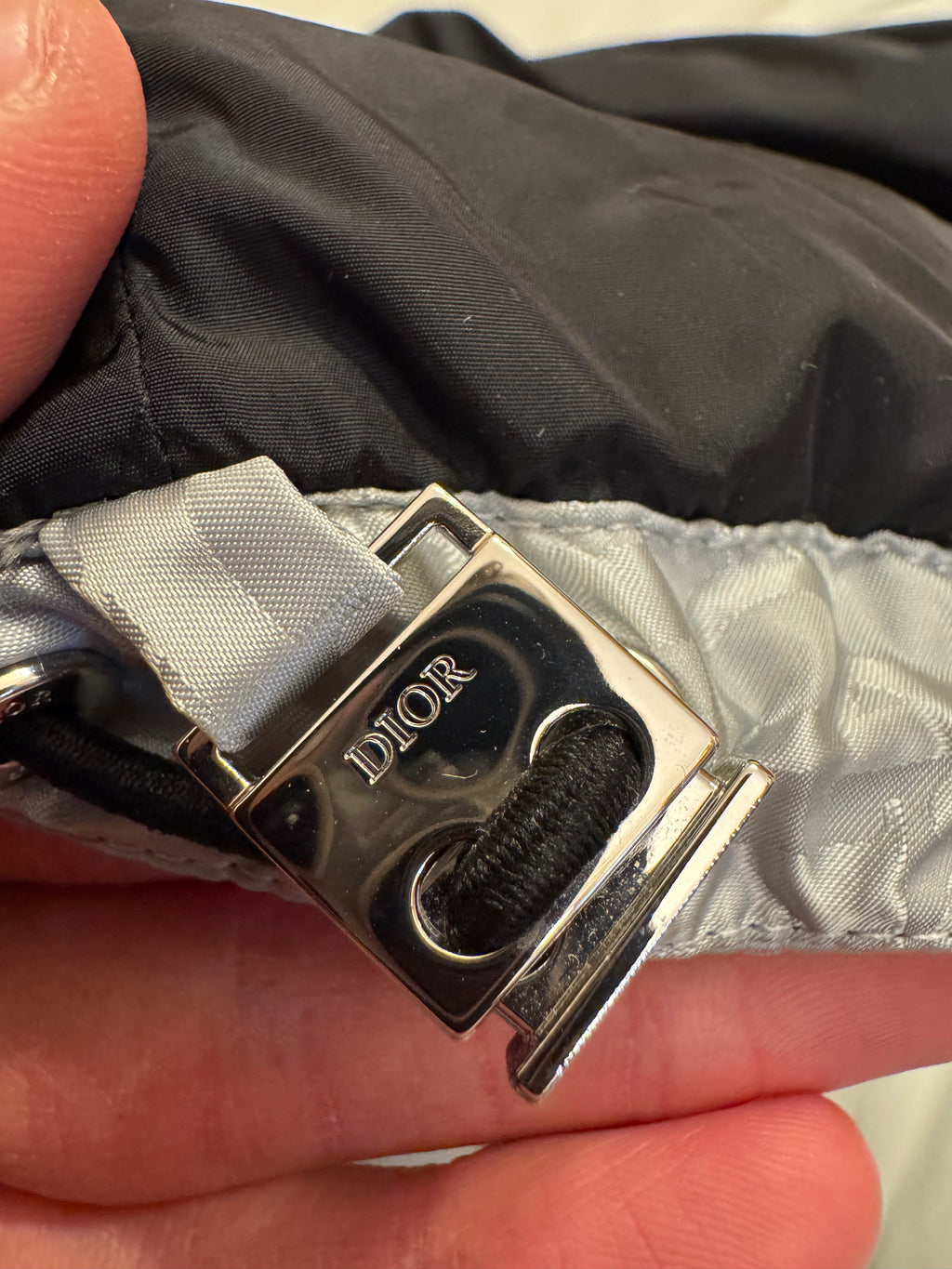 Dior Oblique Puffer Jacket Silver