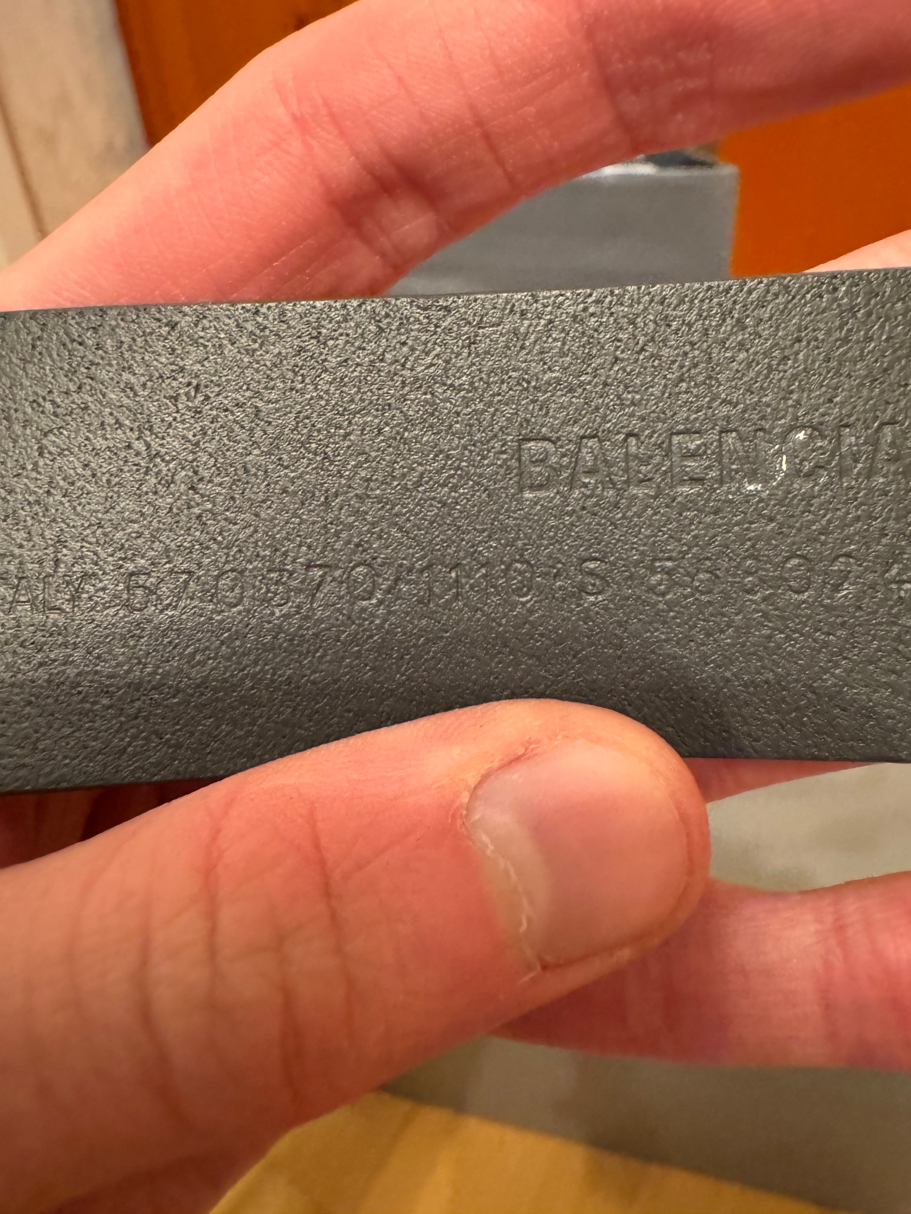 Balenciaga BB Logo Leather Belt Fossil Grey