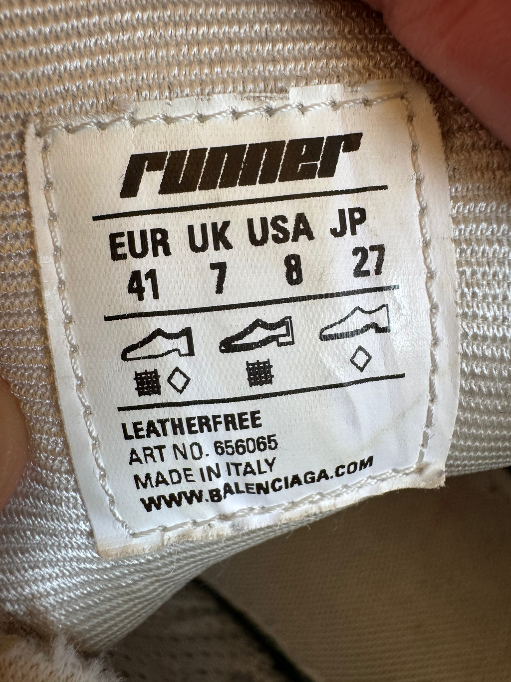 Balenciaga Runner Triple White Made in Italy