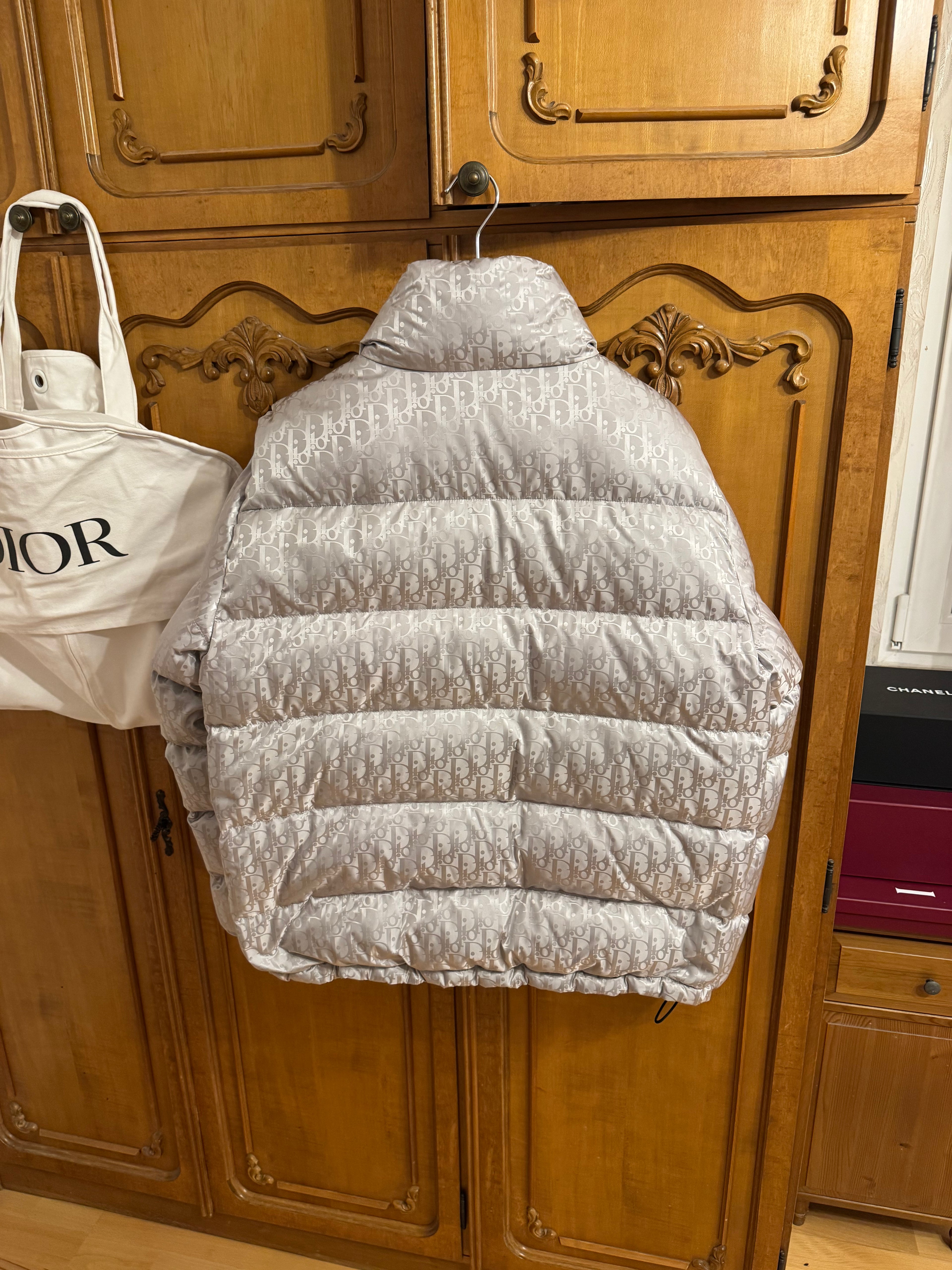 Dior Oblique Silver Puffer Jacket