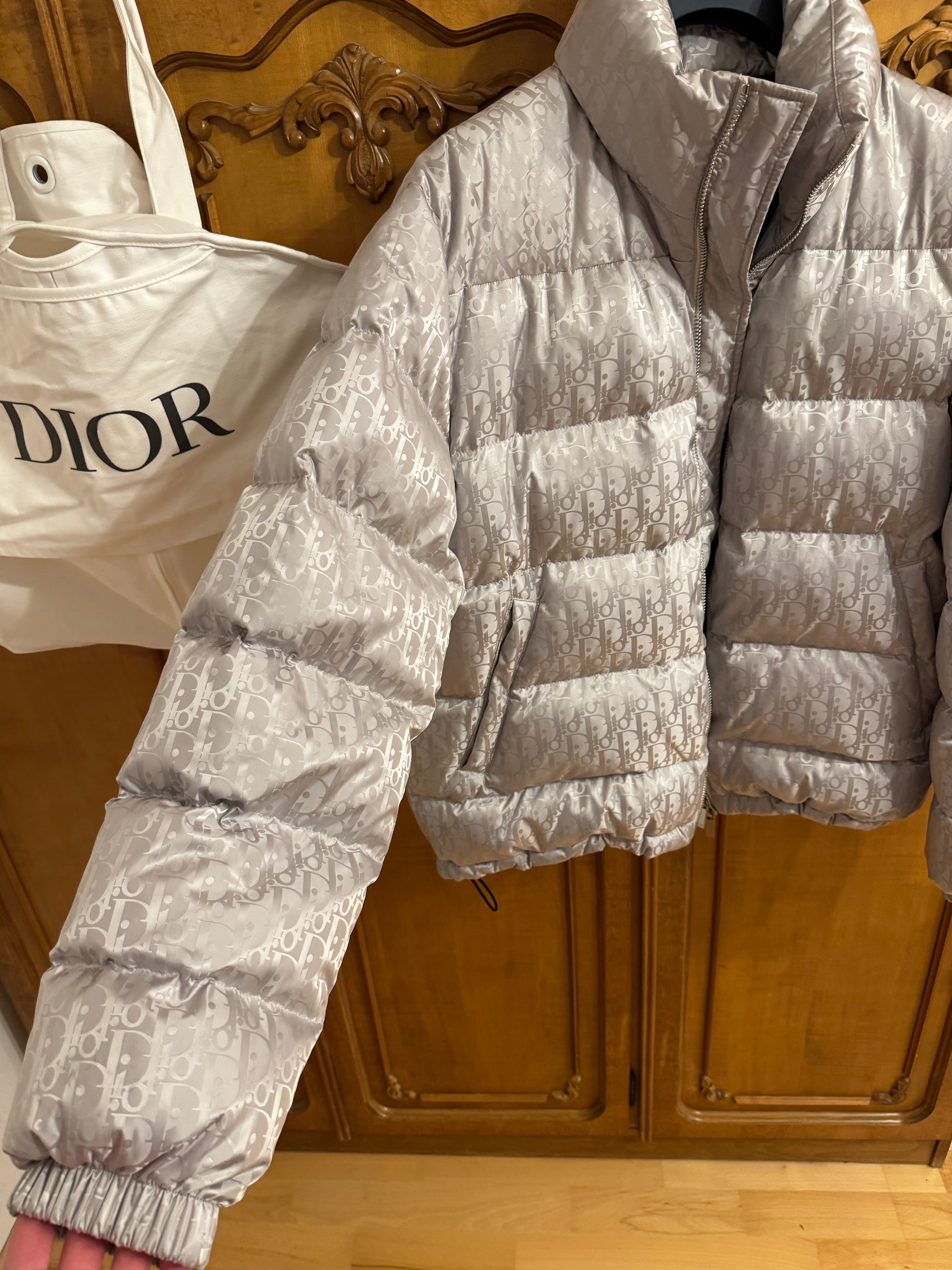 Dior Oblique Silver Puffer Jacket