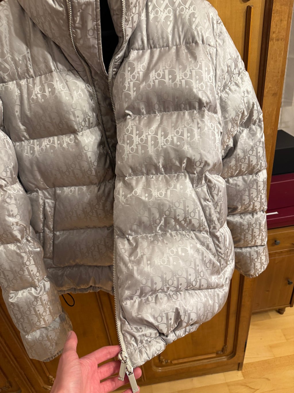 Dior Oblique Silver Puffer Jacket