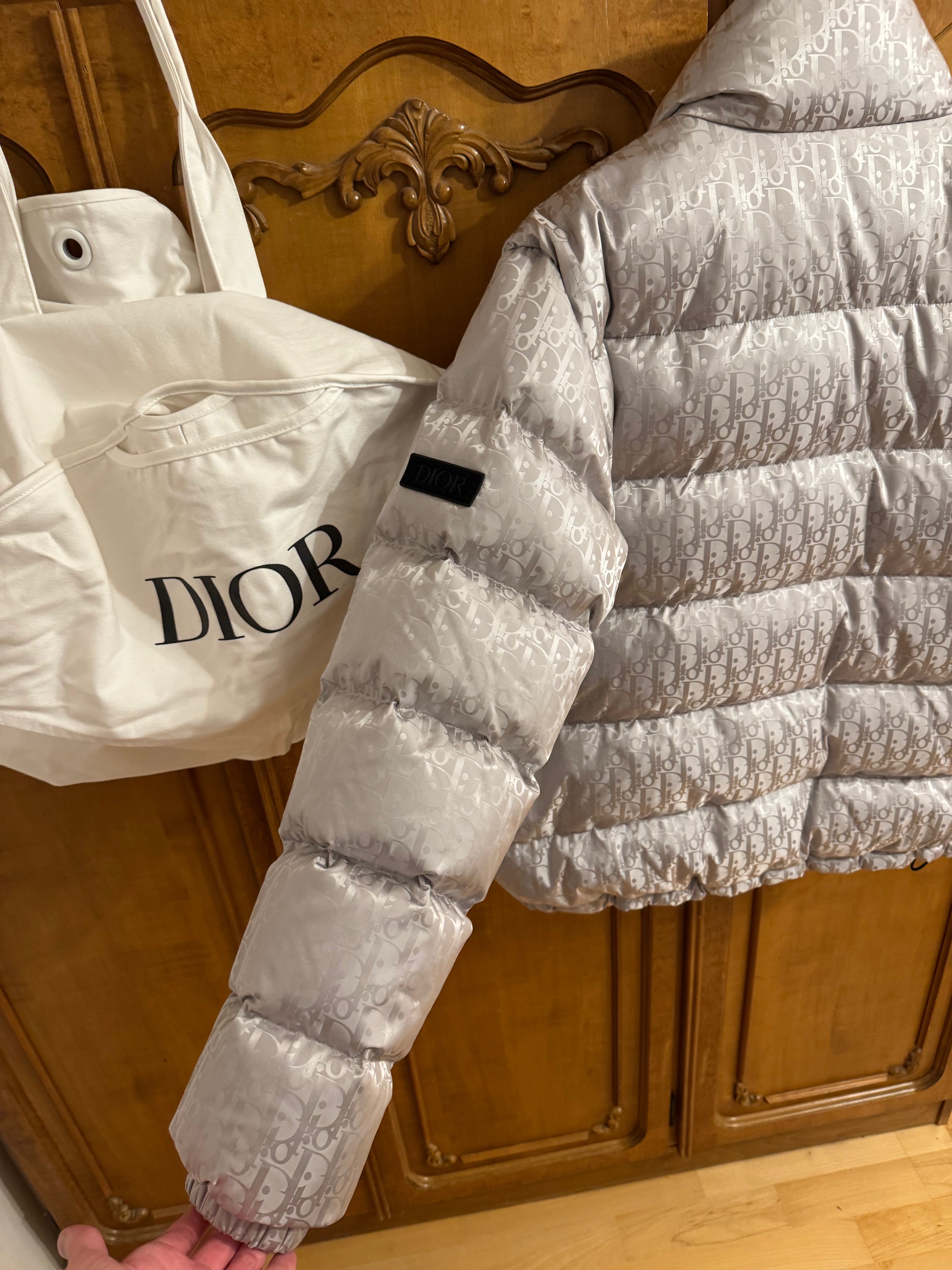 Dior Oblique Silver Puffer Jacket