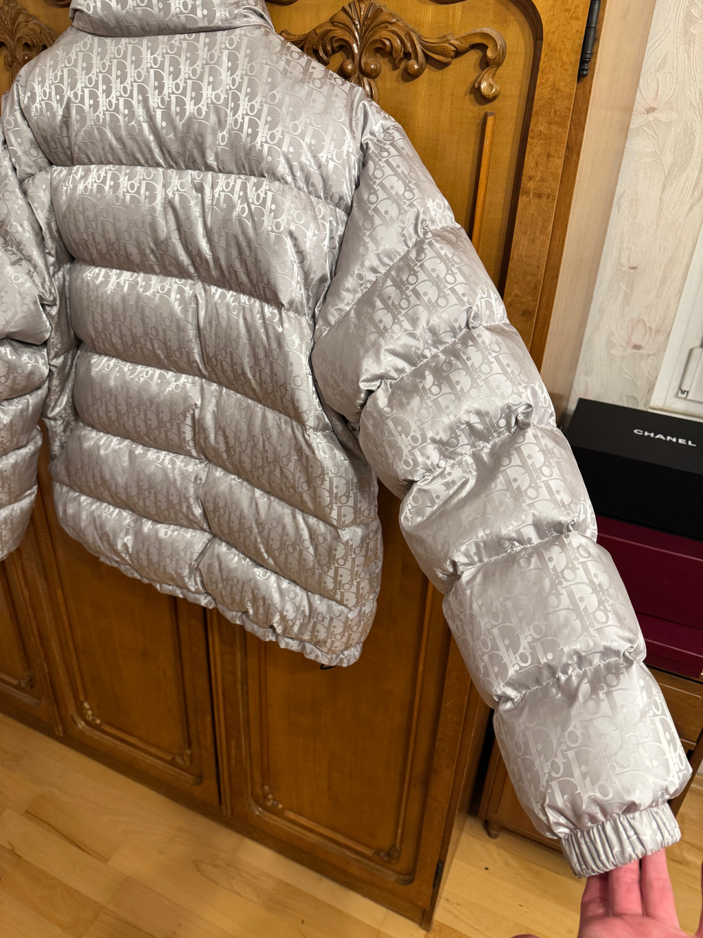 Dior Oblique Silver Puffer Jacket