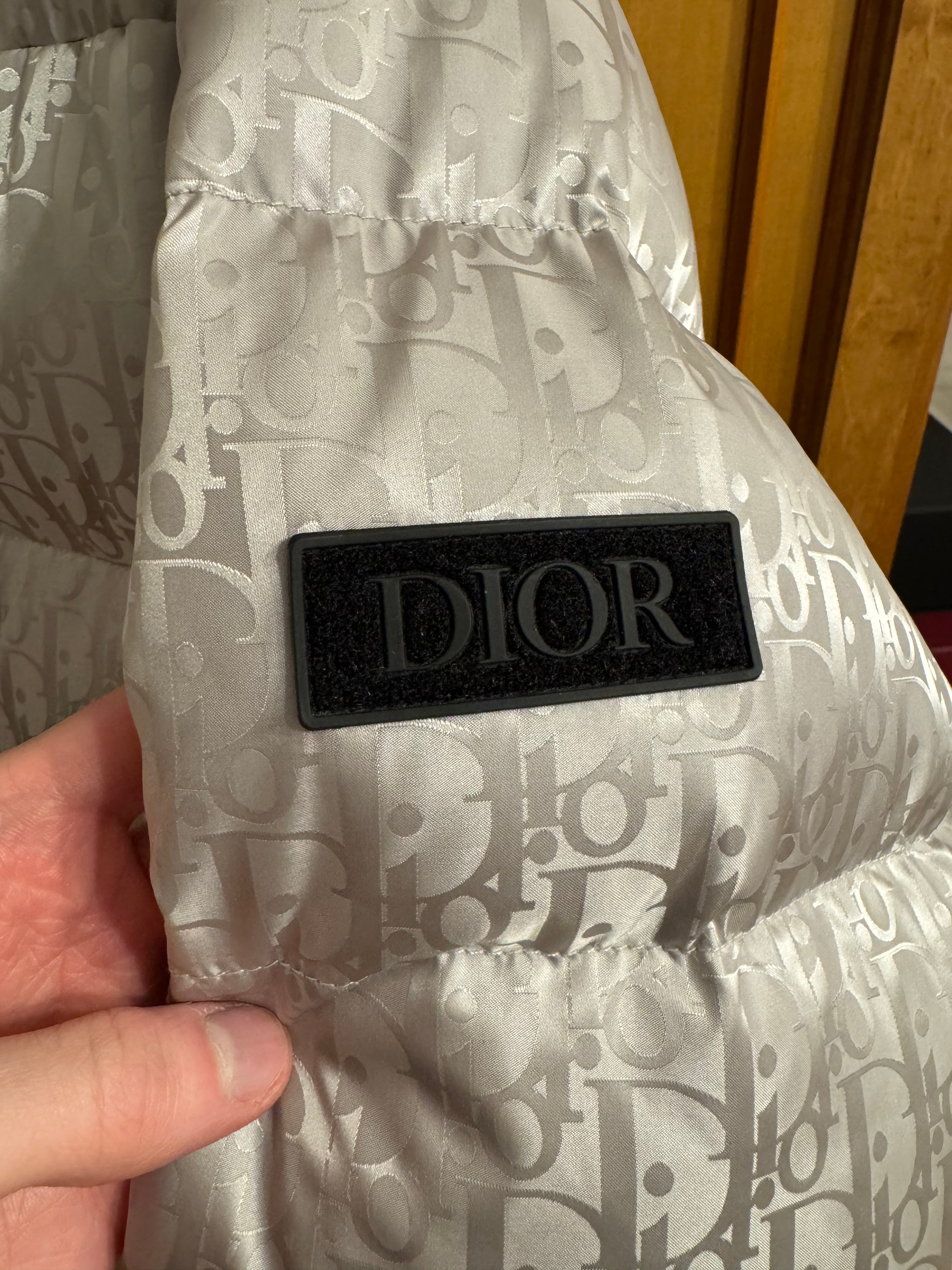 Dior Oblique Silver Puffer Jacket