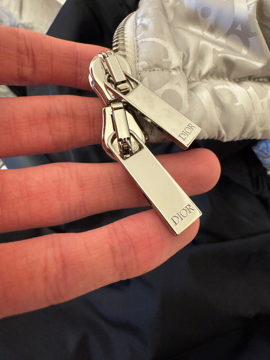 Dior Oblique Silver Puffer Jacket