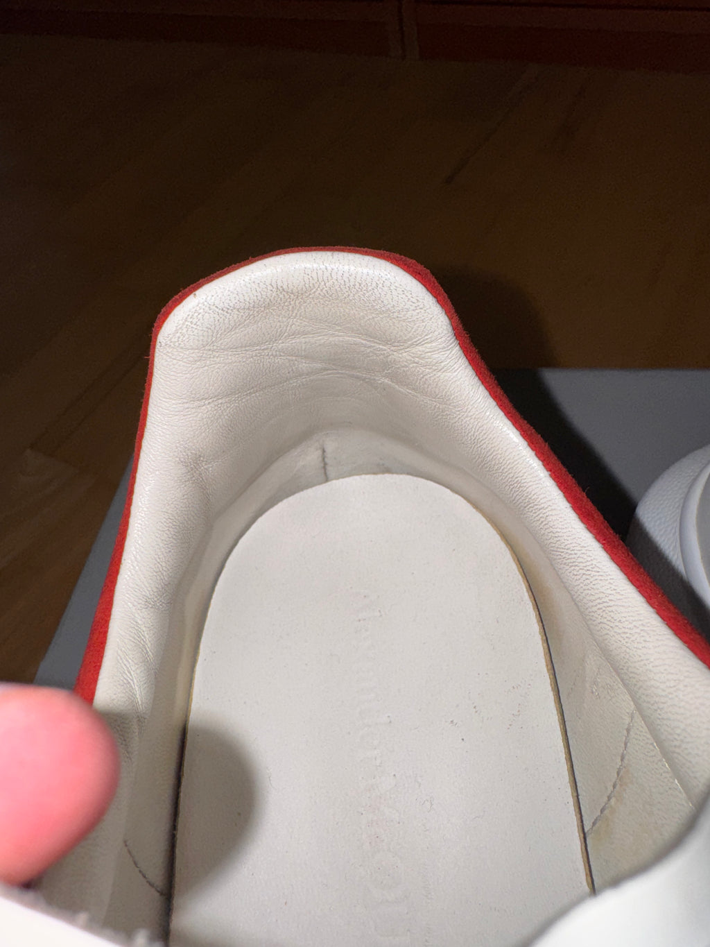 Alexander McQueen Oversize White Red Heel Suede