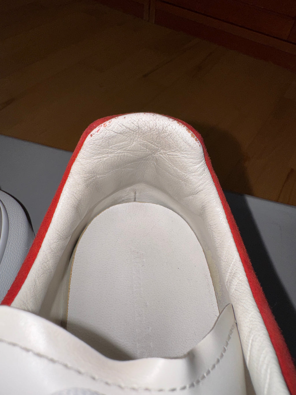 Alexander McQueen Oversize White Red Heel Suede