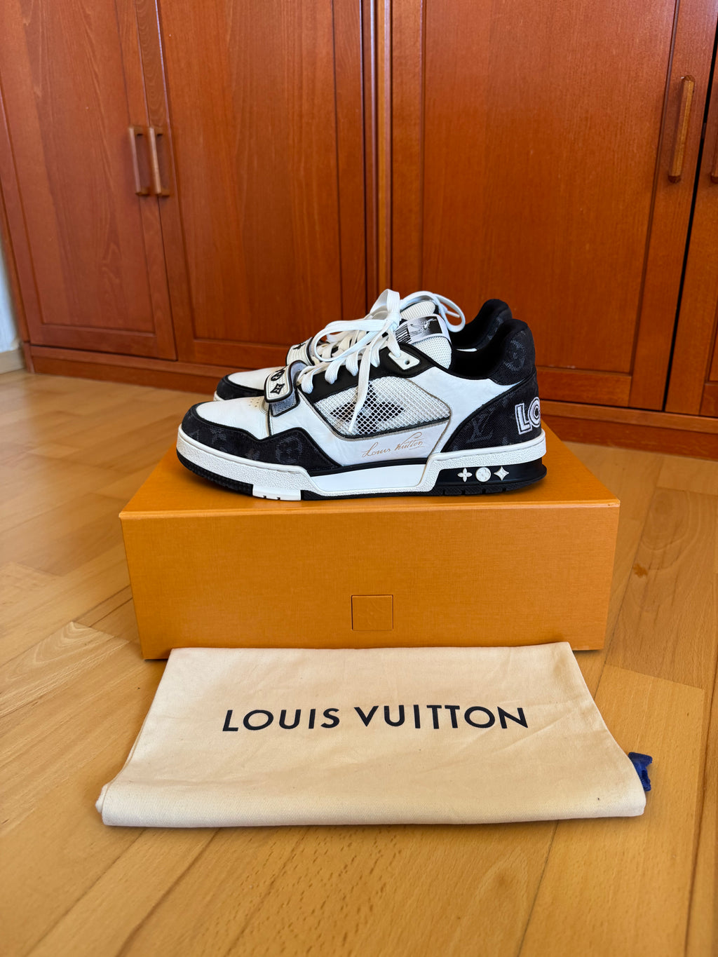 Louis Vuitton LV Trainer Velcro Strap Black Denim