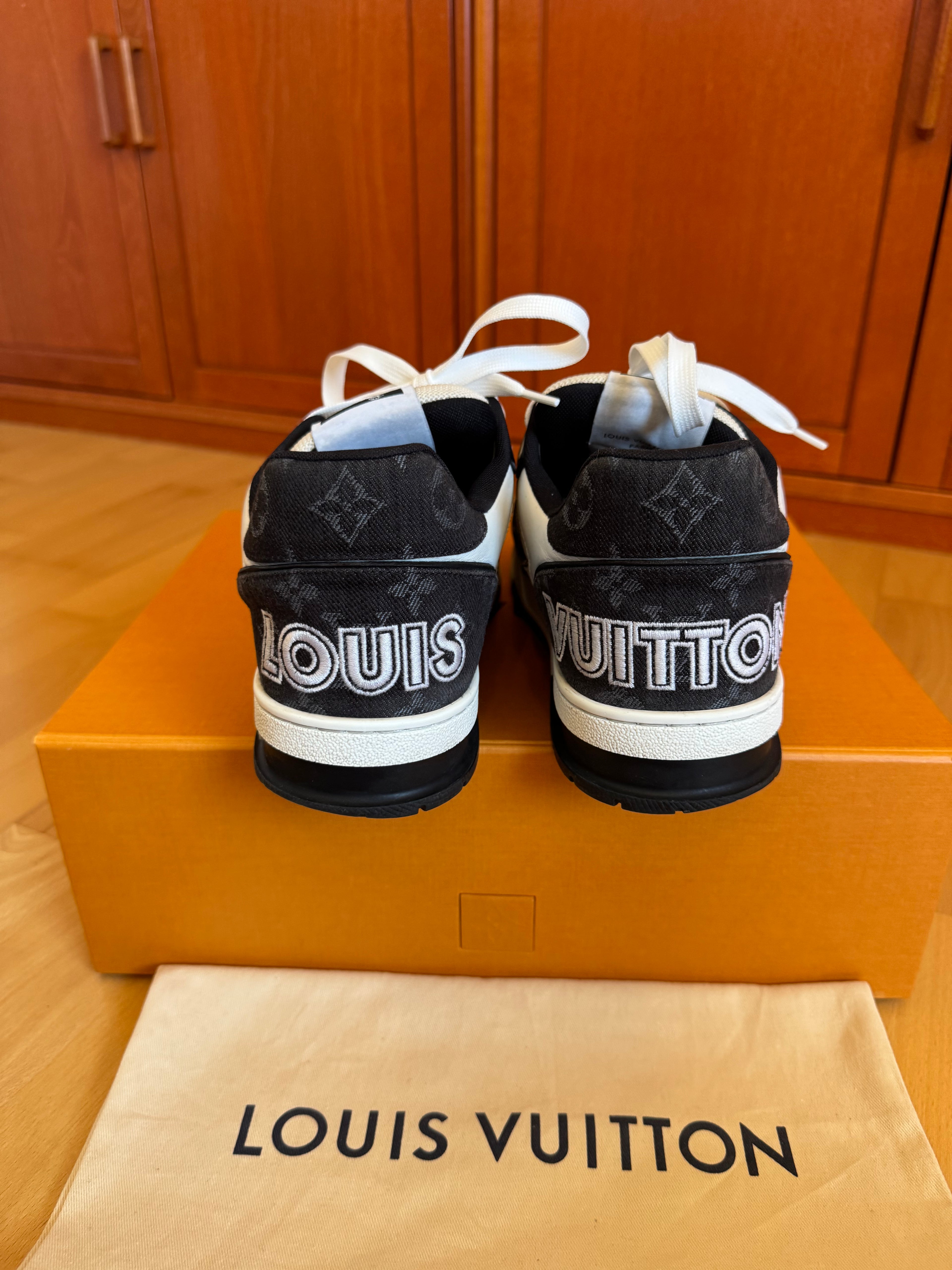 Louis Vuitton LV Trainer Velcro Strap Black Denim