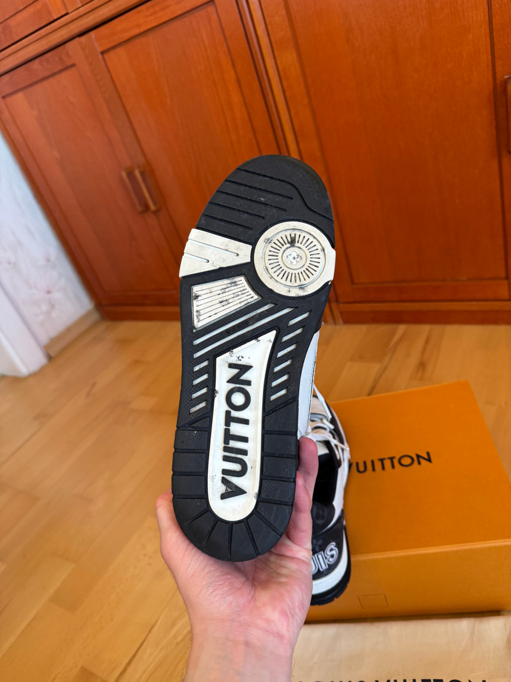 Louis Vuitton LV Trainer Velcro Strap Black Denim