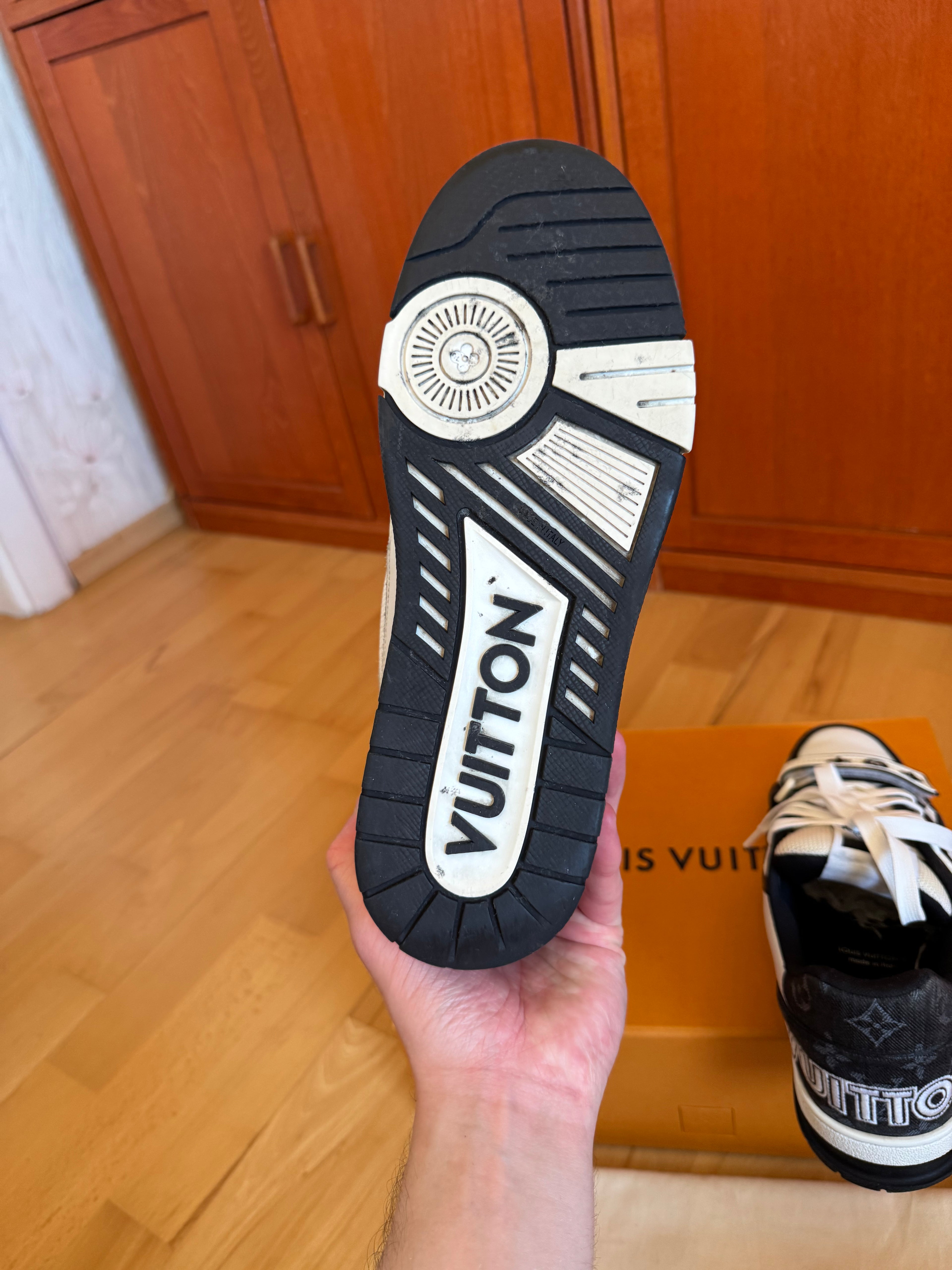 Louis Vuitton LV Trainer Velcro Strap Black Denim