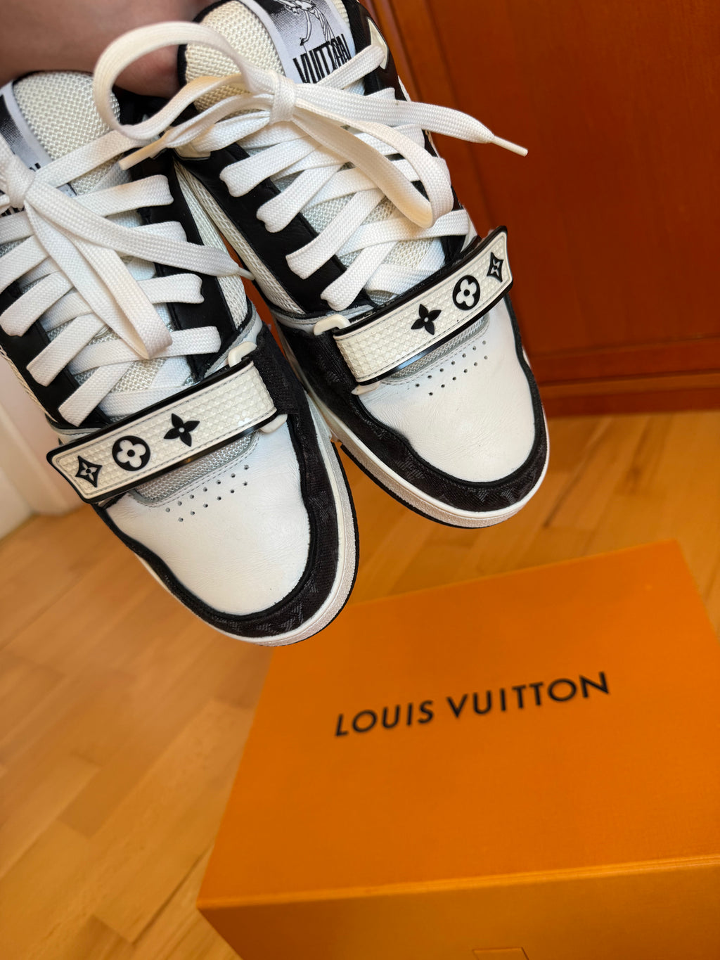 Louis Vuitton LV Trainer Velcro Strap Black Denim