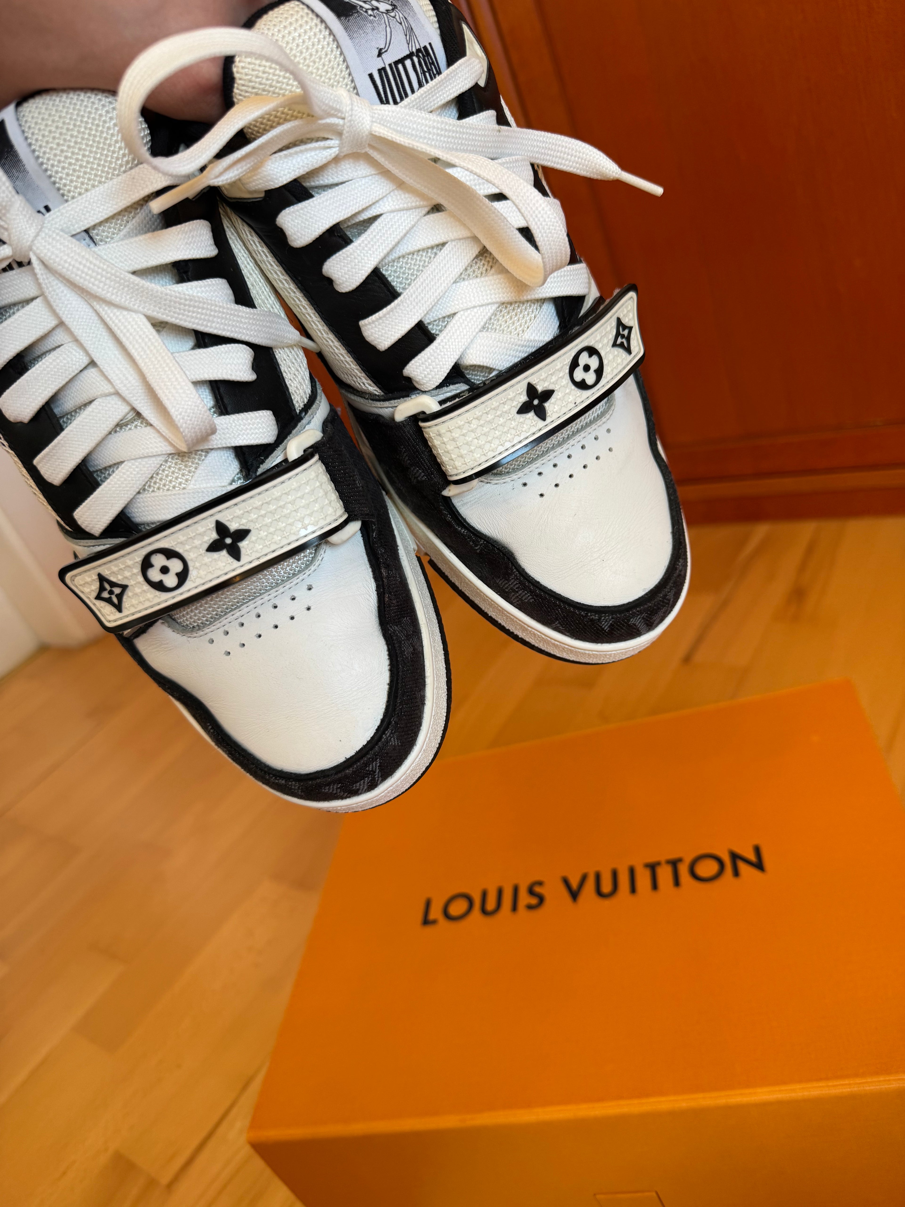 Louis Vuitton LV Trainer Velcro Strap Black Denim