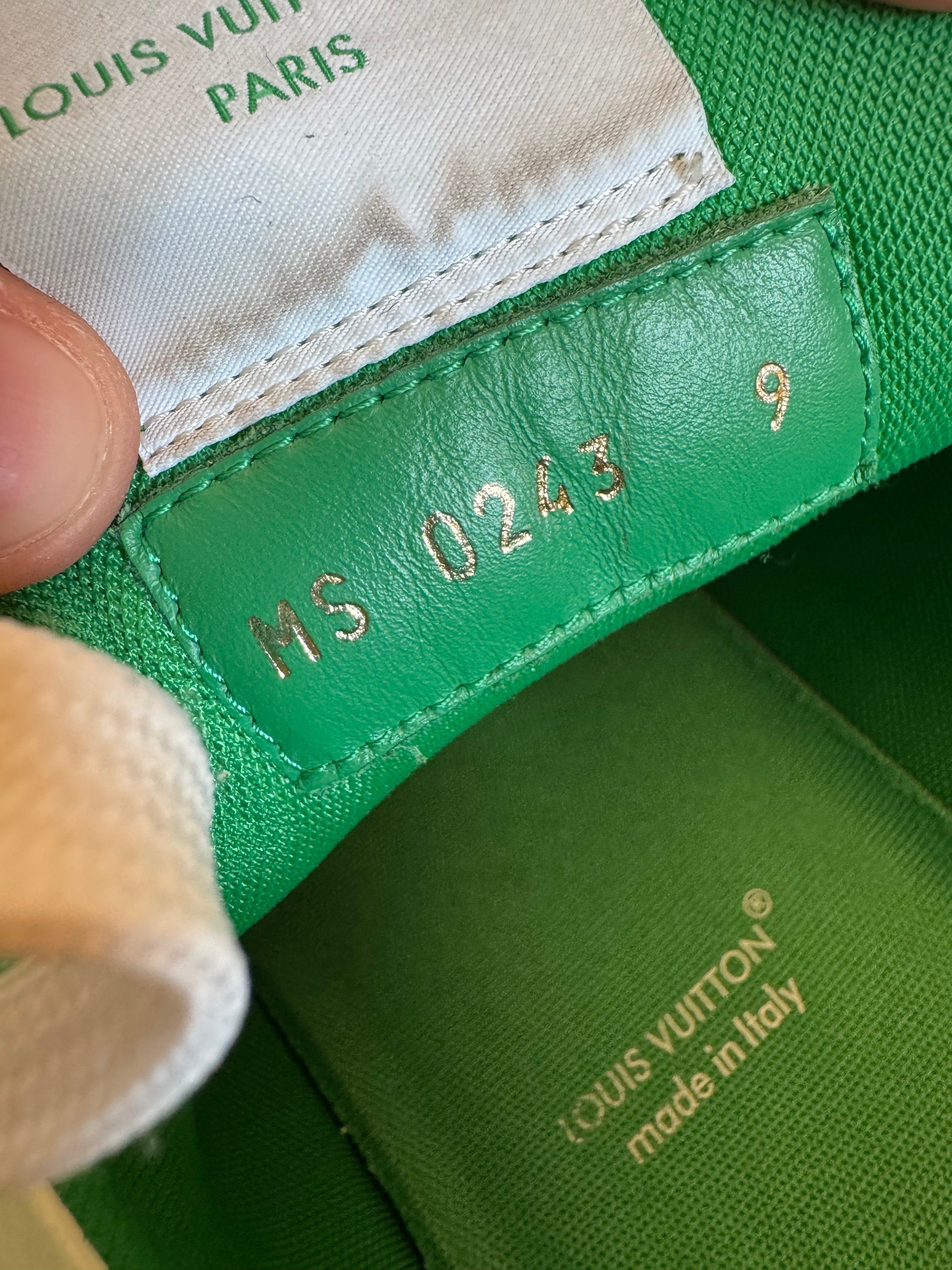 Louis Vuitton LV Trainer Velcro Strap Green Denim