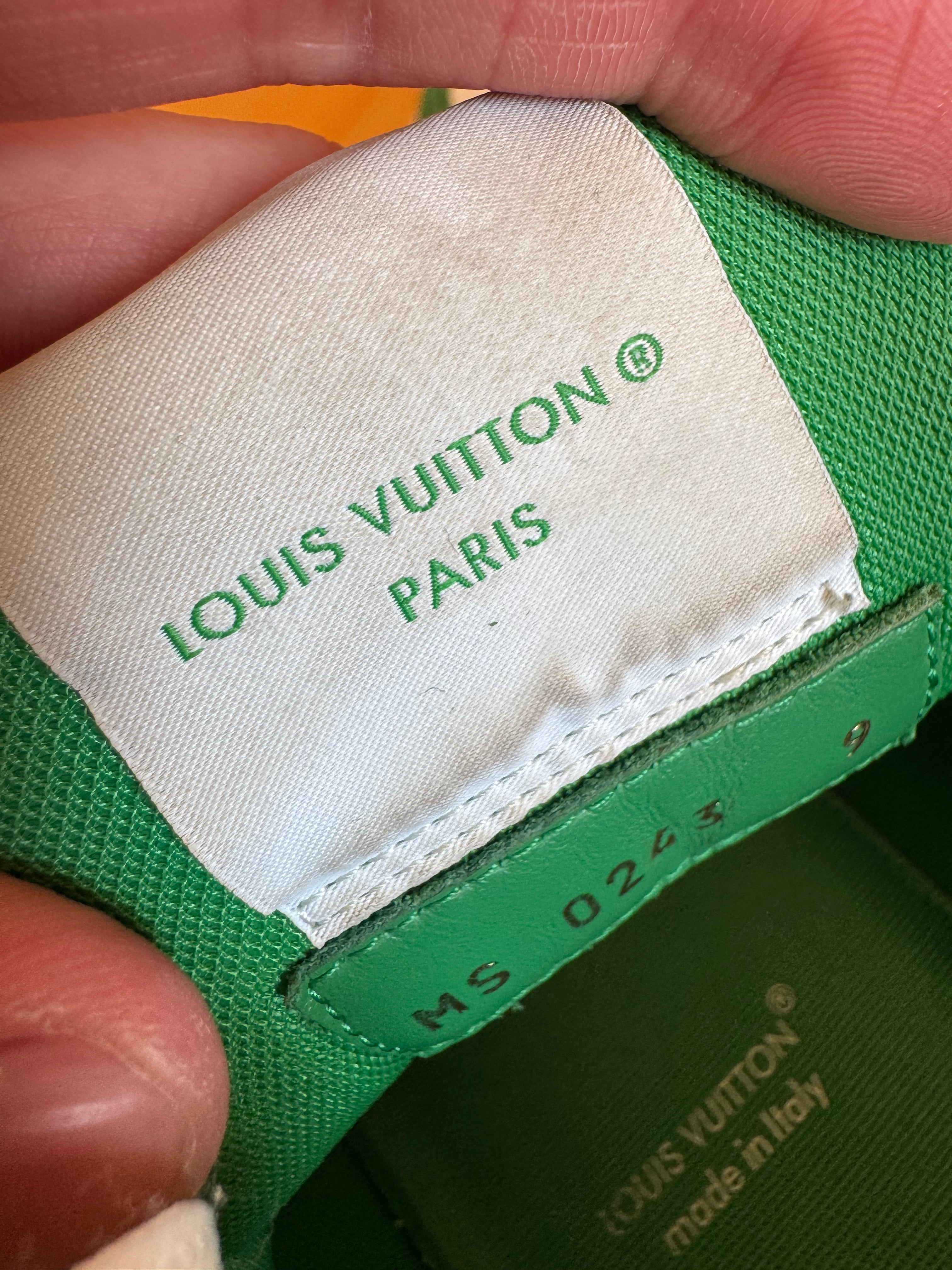 Louis Vuitton LV Trainer Velcro Strap Green Denim