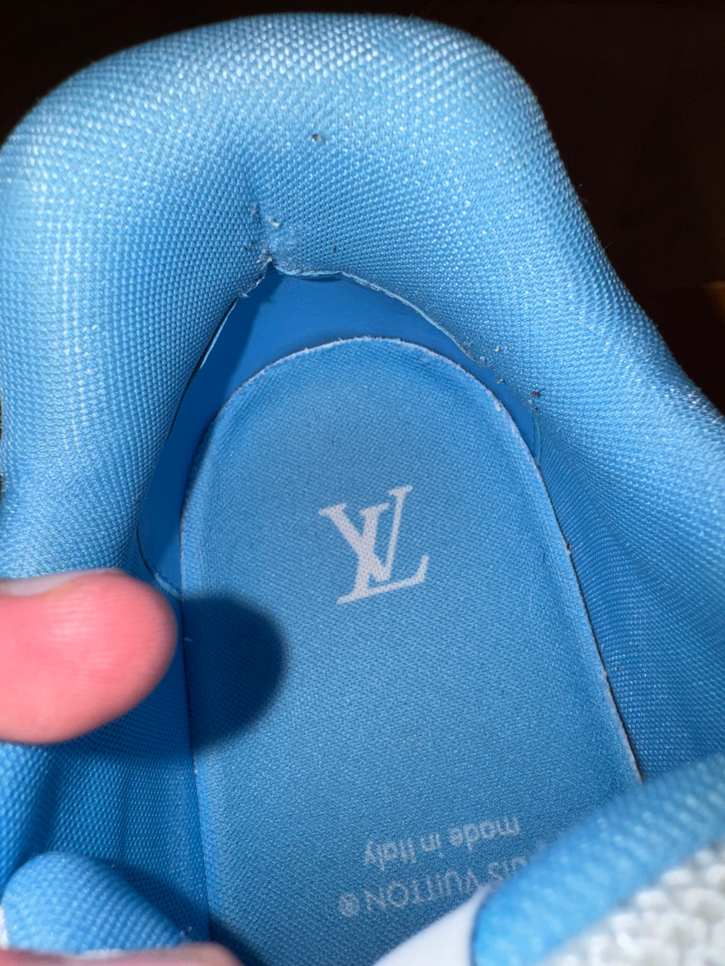 Louis Vuitton LV Trainer Velcro Strap Blue Denim