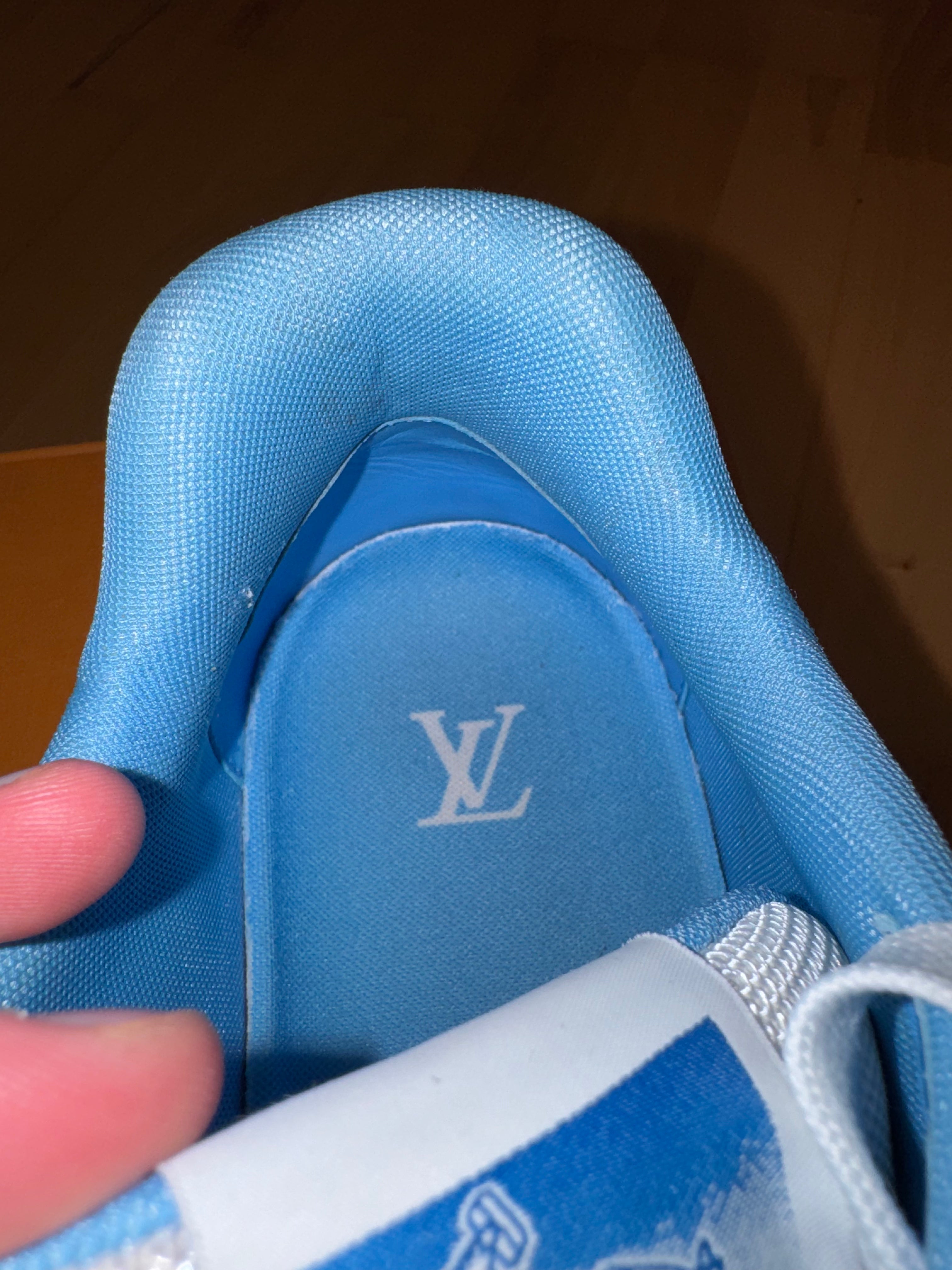 Louis Vuitton LV Trainer Velcro Strap Blue Denim