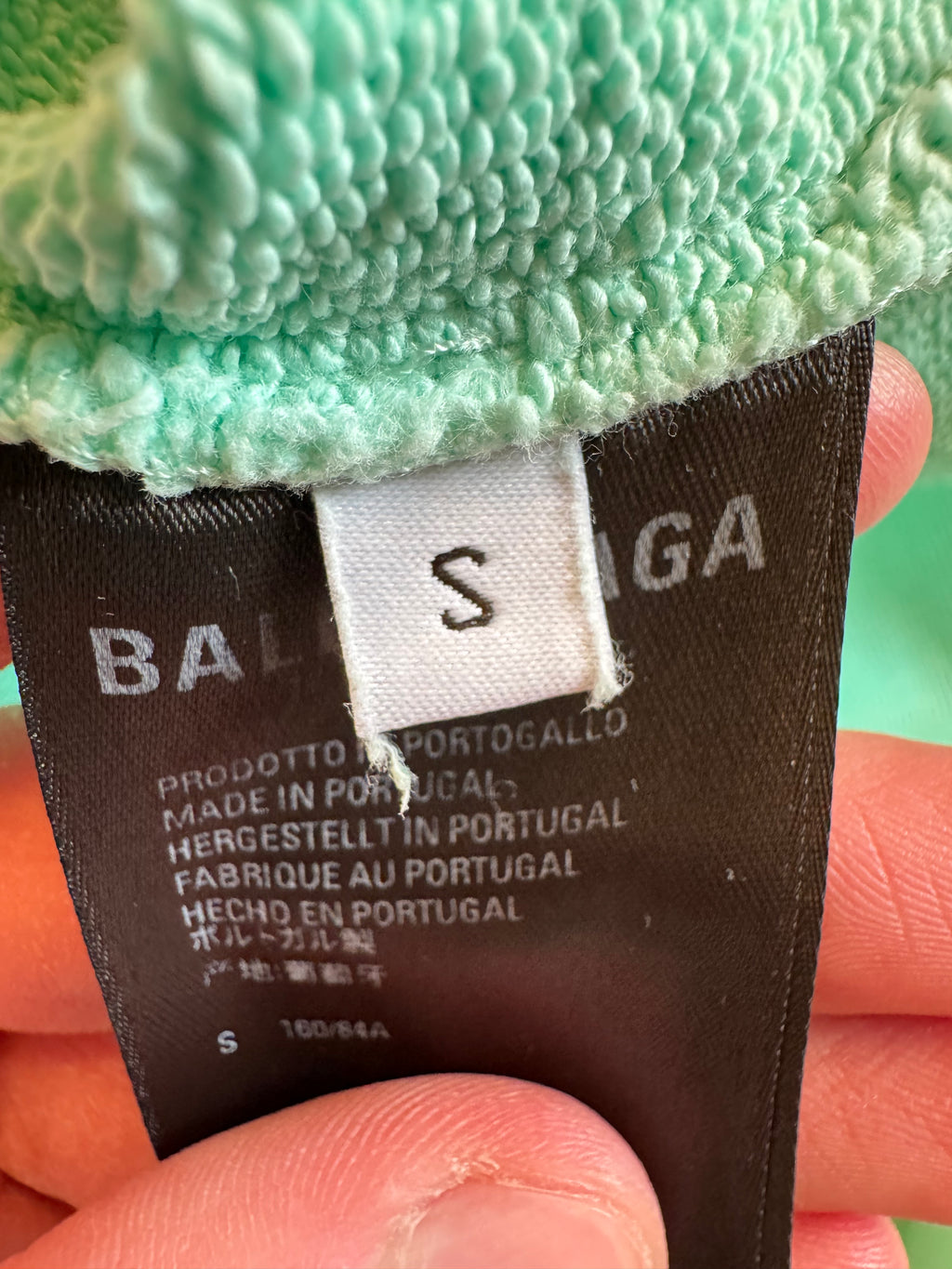 Balenciaga Embroidered Text Logo Hoodie Mint