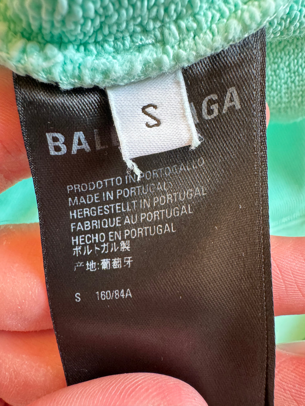 Balenciaga Embroidered Text Logo Hoodie Mint