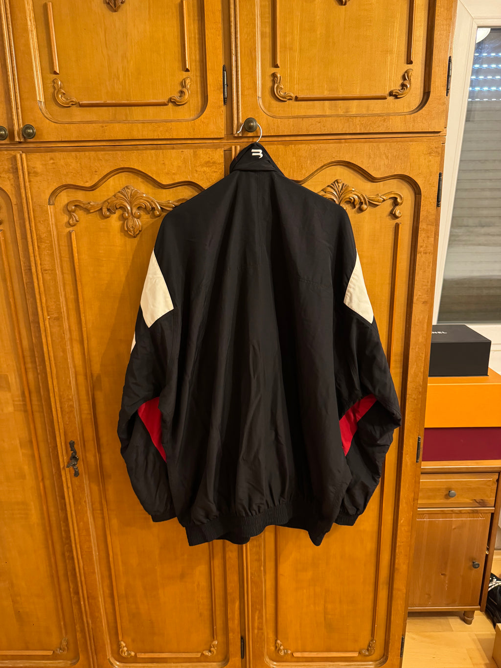 Balenciaga Sporty B Panelled Black Red White Tracksuit Jacket