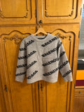 Balenciaga All-Over Monogram Grey Knitwear