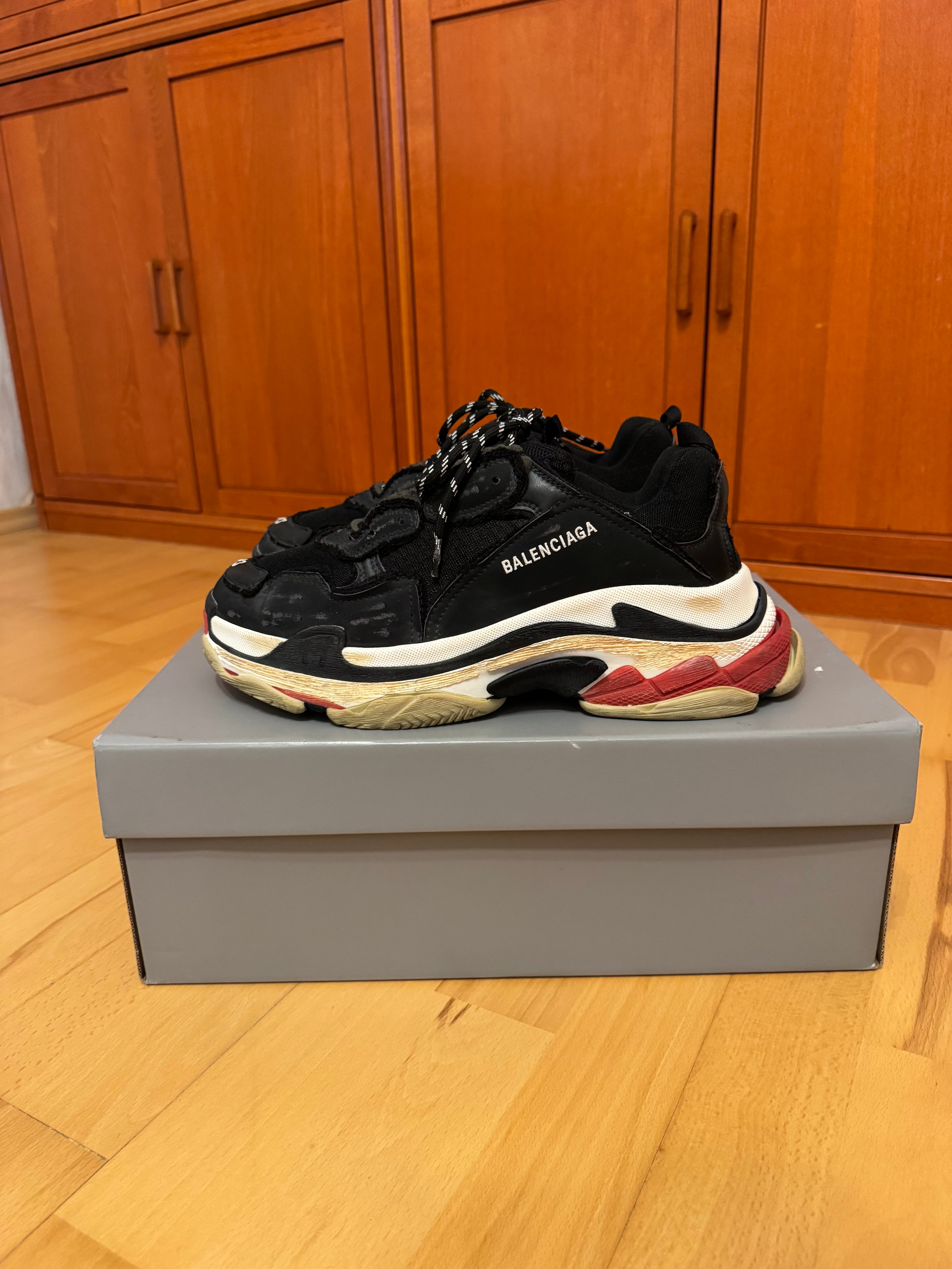 Balenciaga Triple S DIY Distressed Bred