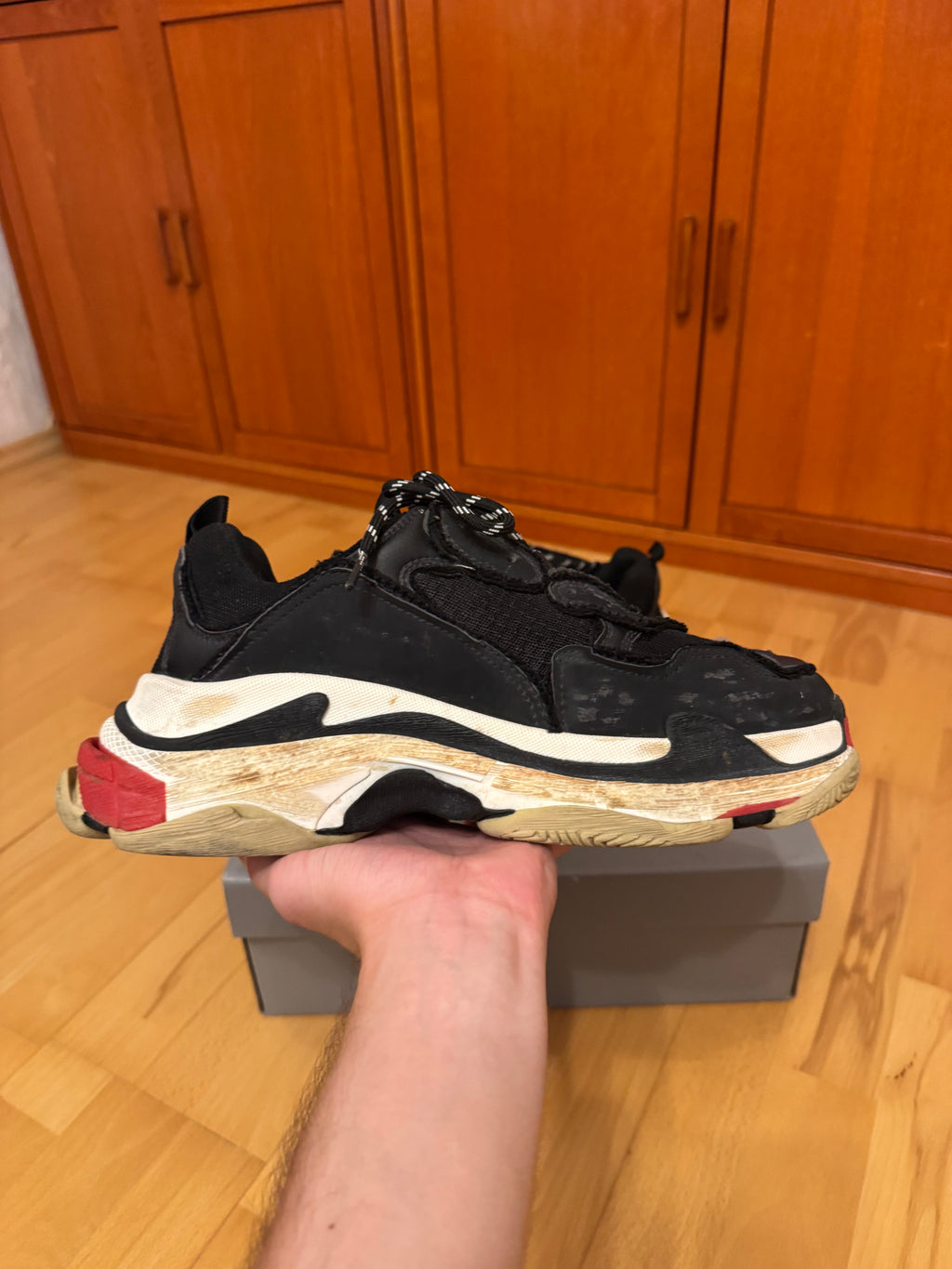 Balenciaga Triple S DIY Distressed Bred