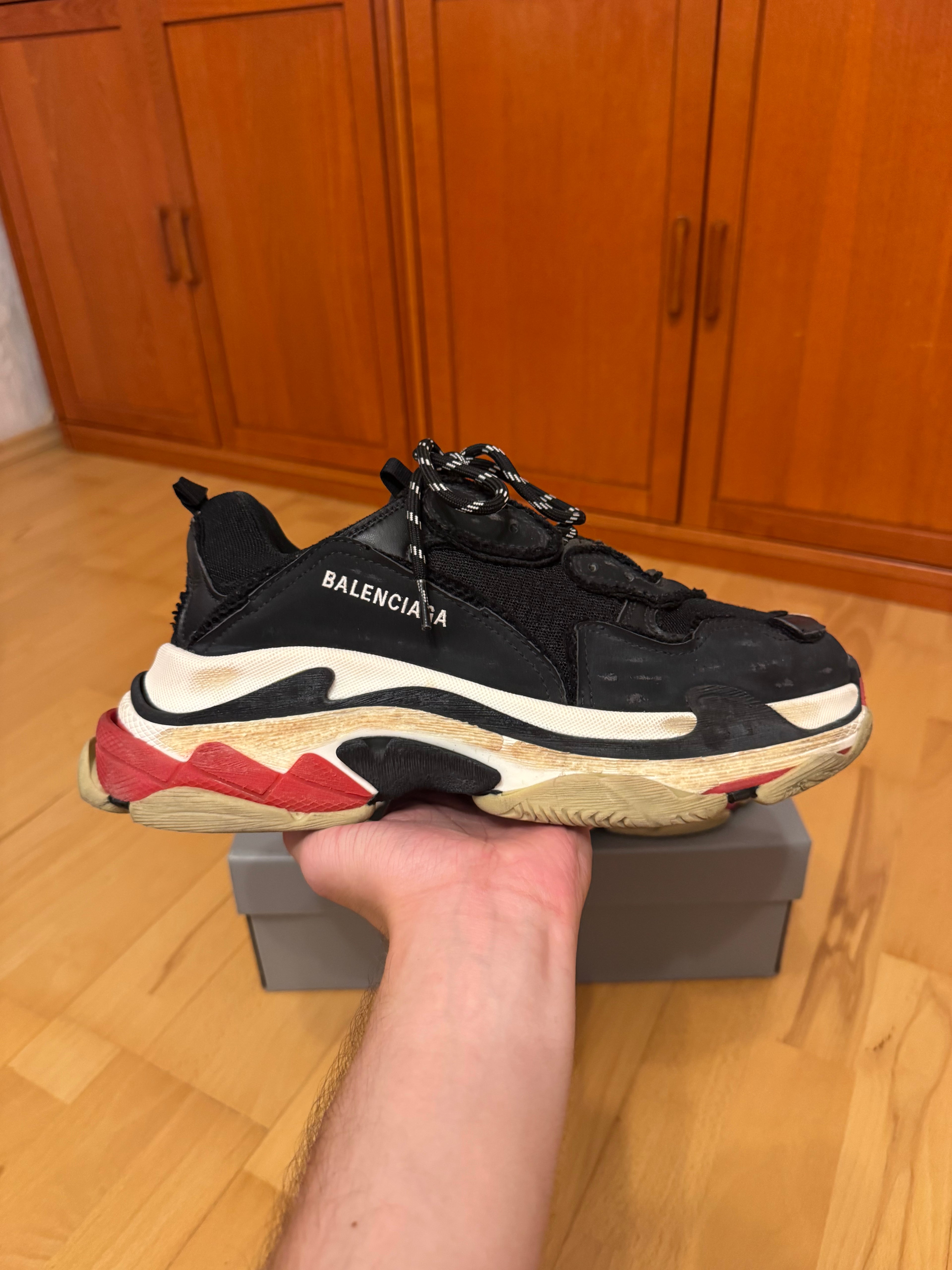 Balenciaga Triple S DIY Distressed Bred
