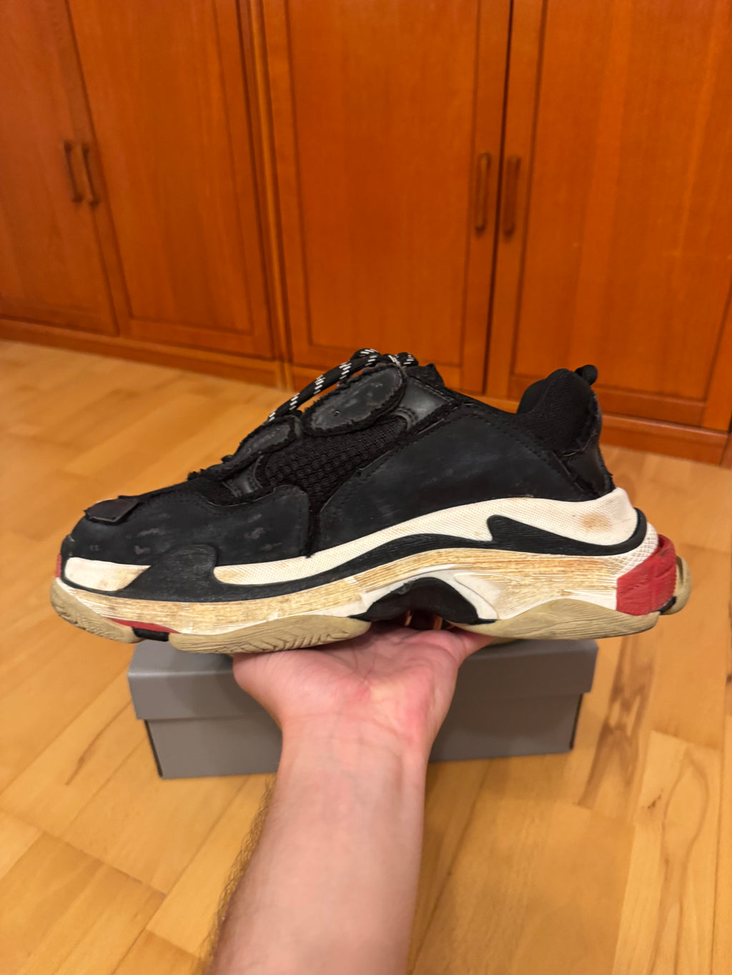 Balenciaga Triple S DIY Distressed Bred