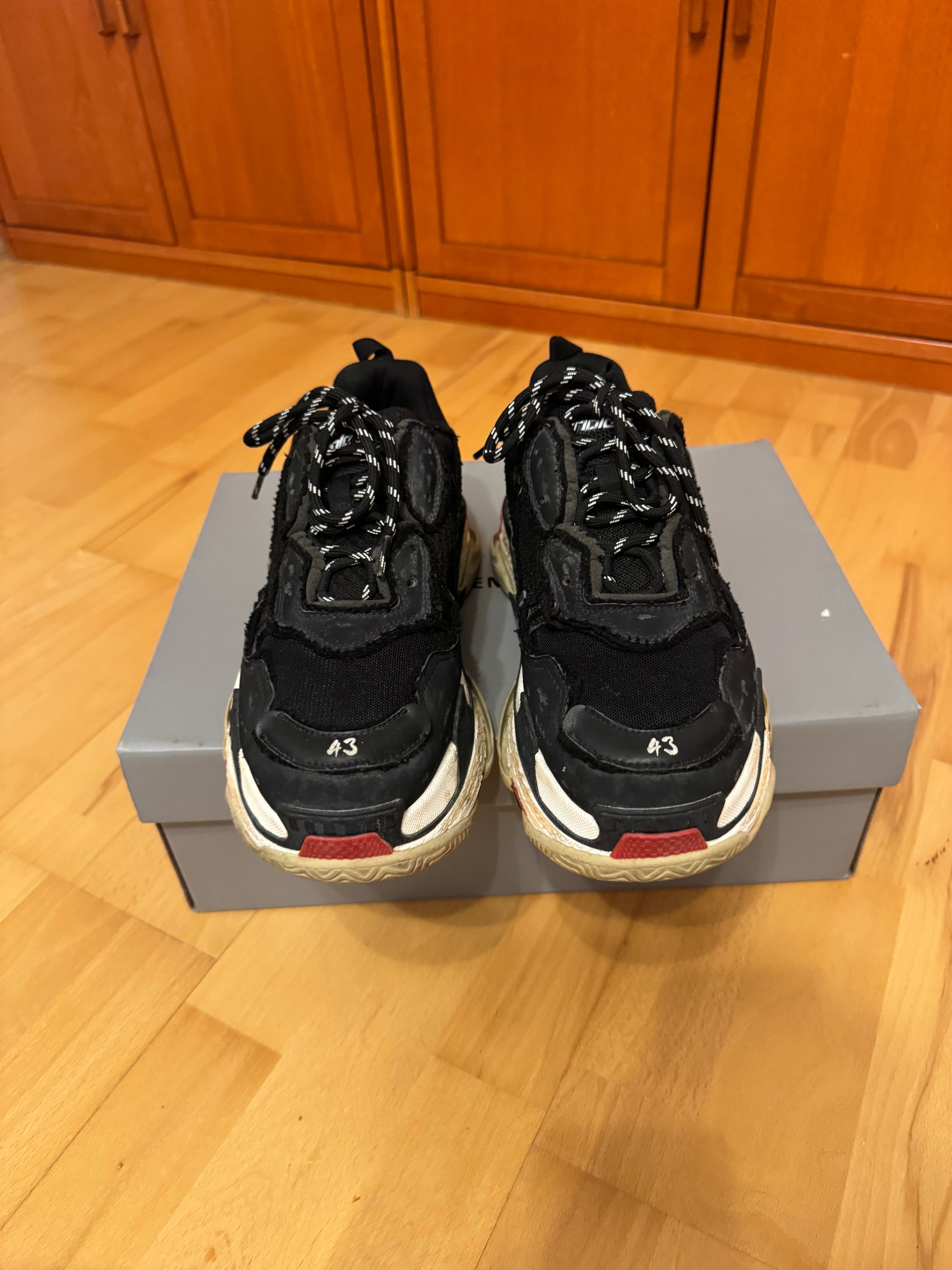 Balenciaga Triple S DIY Distressed Bred