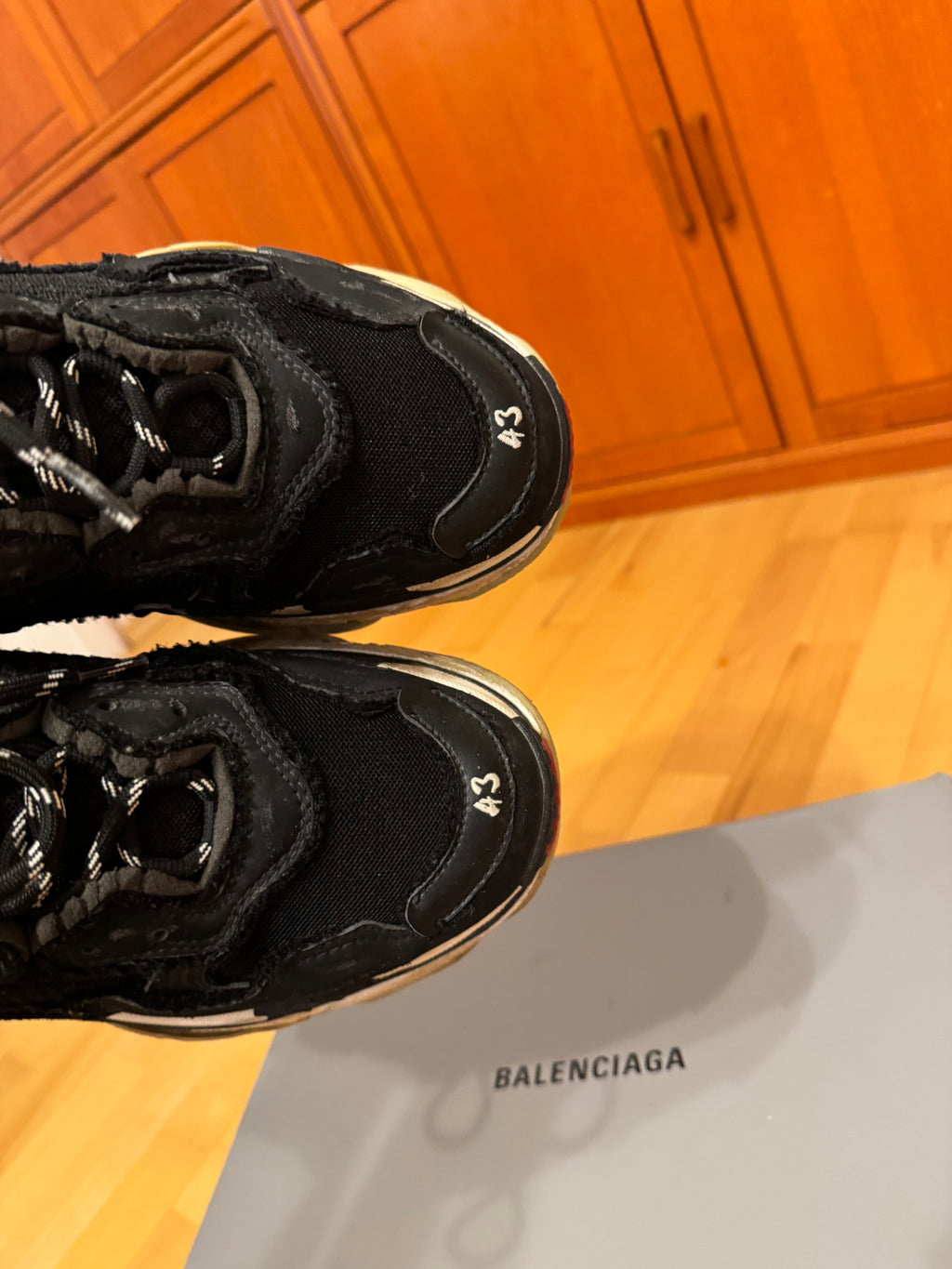 Balenciaga Triple S DIY Distressed Bred