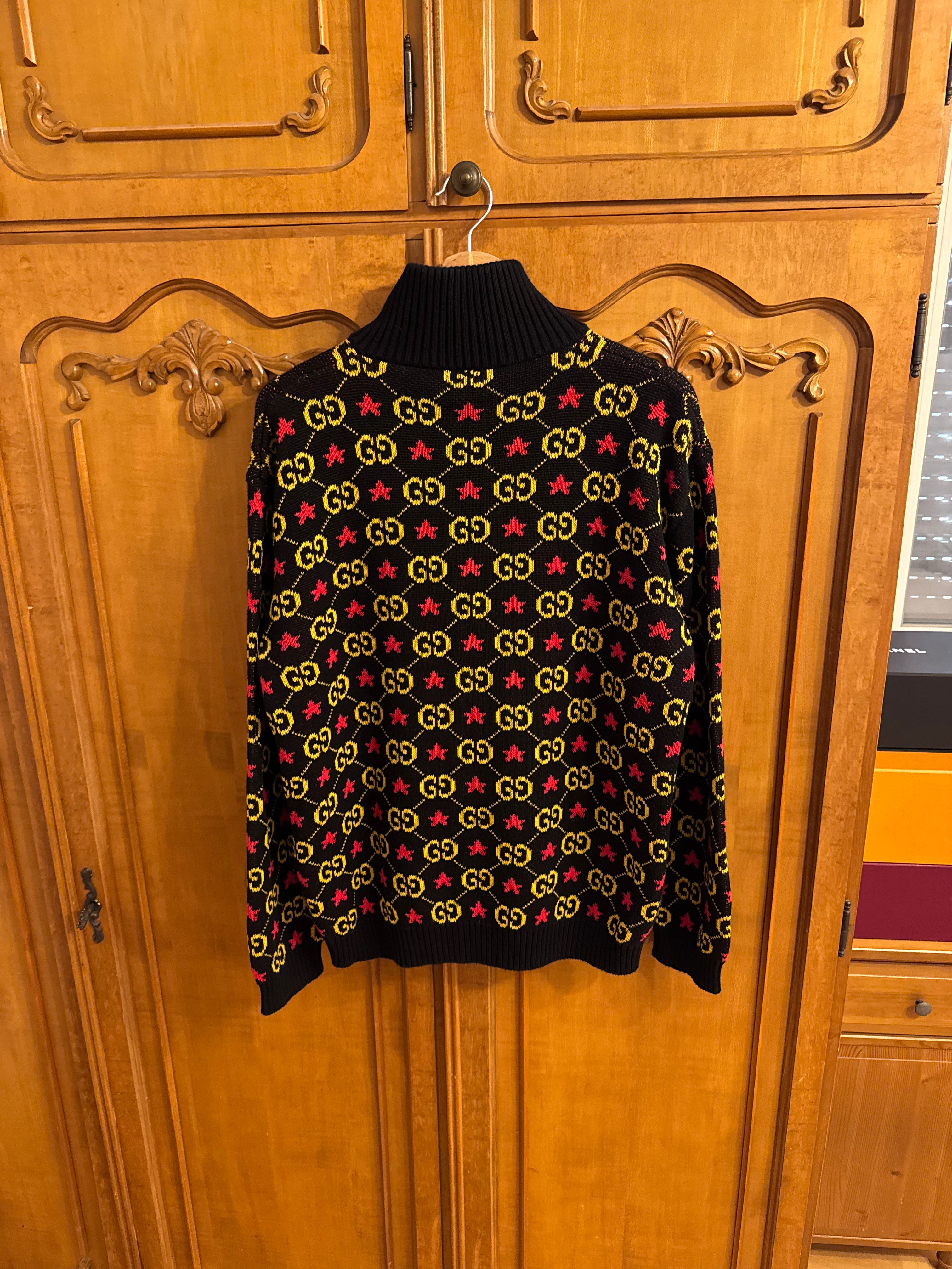 Gucci GG Zip-Up Monogram Wool Knitwear