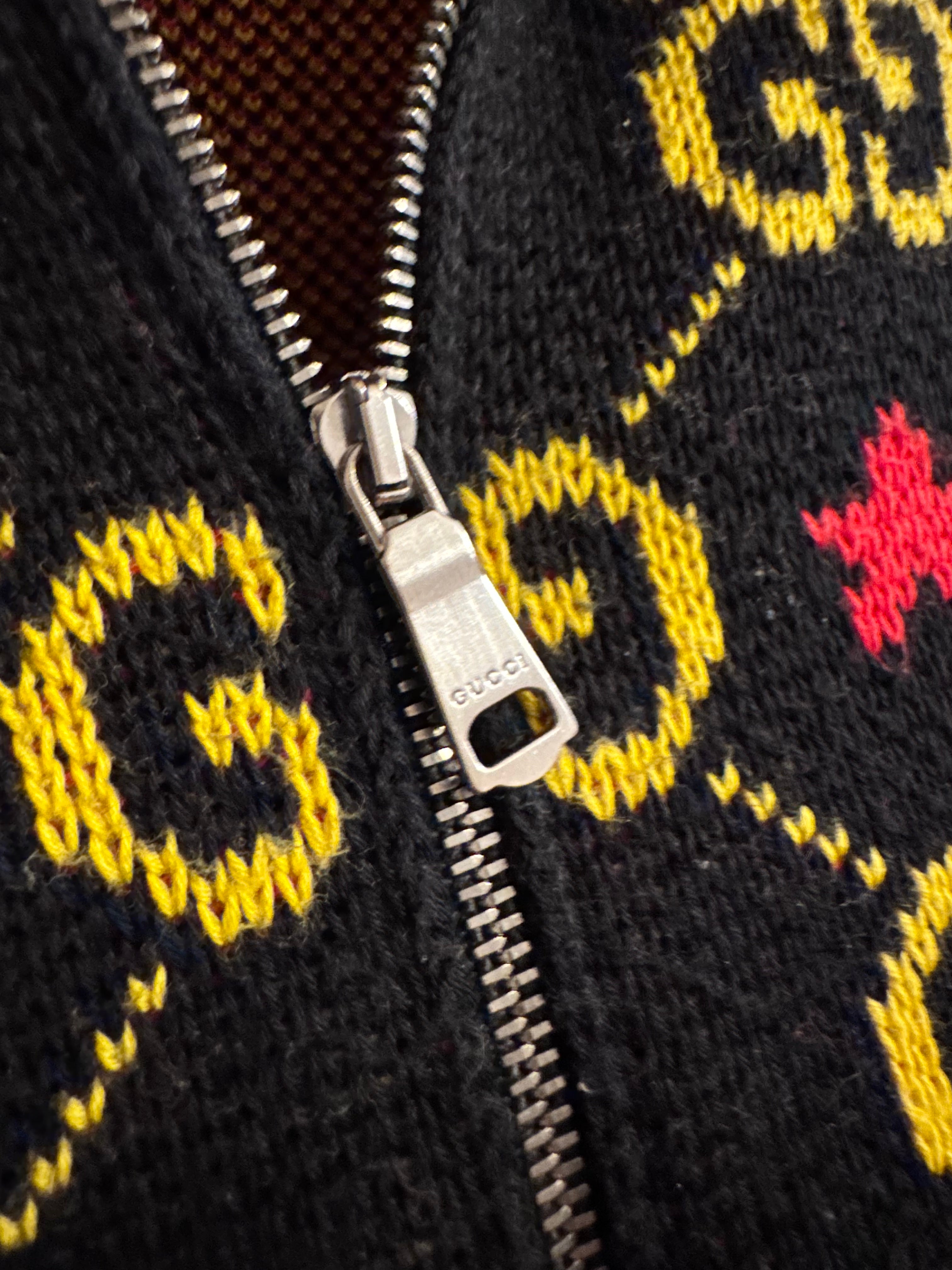 Gucci GG Zip-Up Monogram Wool Knitwear
